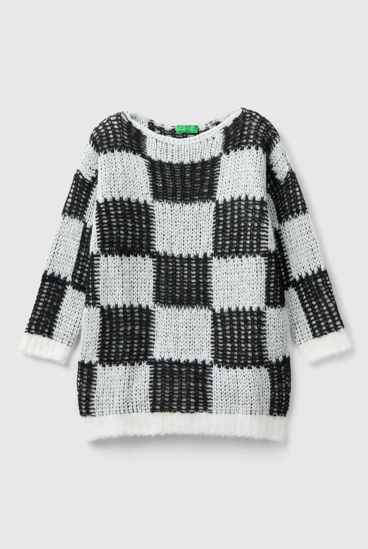 يونايتد كولورز اوف بينيتون بلوفر مربعات بناتي كم طويل