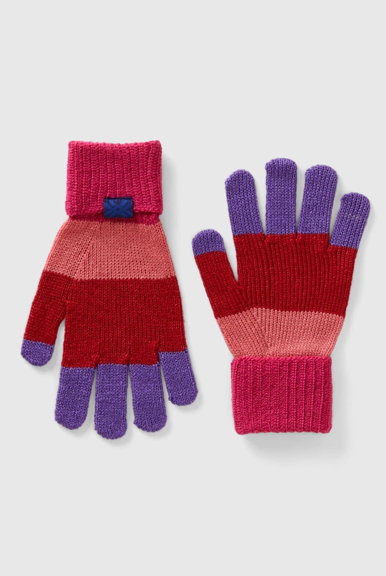 يونايتد كولورز اوف بينيتون قفازات مخططة متعددة الألوان أطفالي