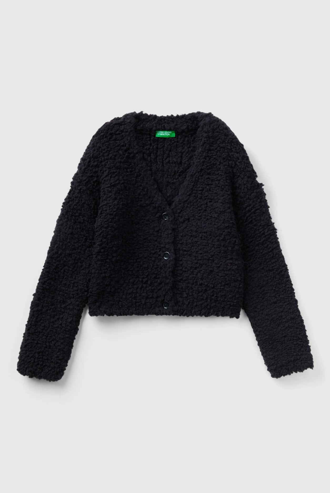 يونايتد كولورز اوف بينيتون كارديجان برقبة على شكل V كم طويل اطفالي