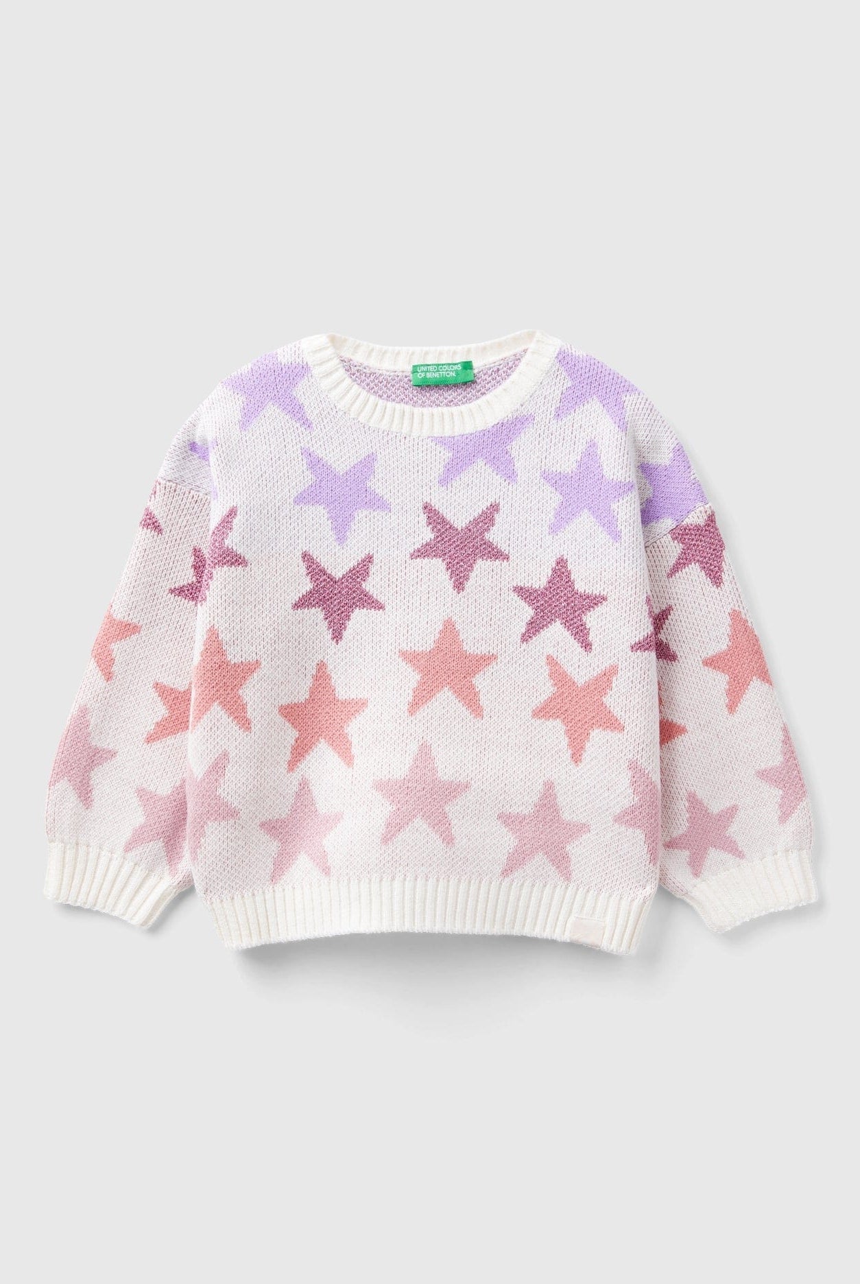 يونايتد كولورز اوف بينيتون بلوفر برسمة نجوم بكم طويل بناتي