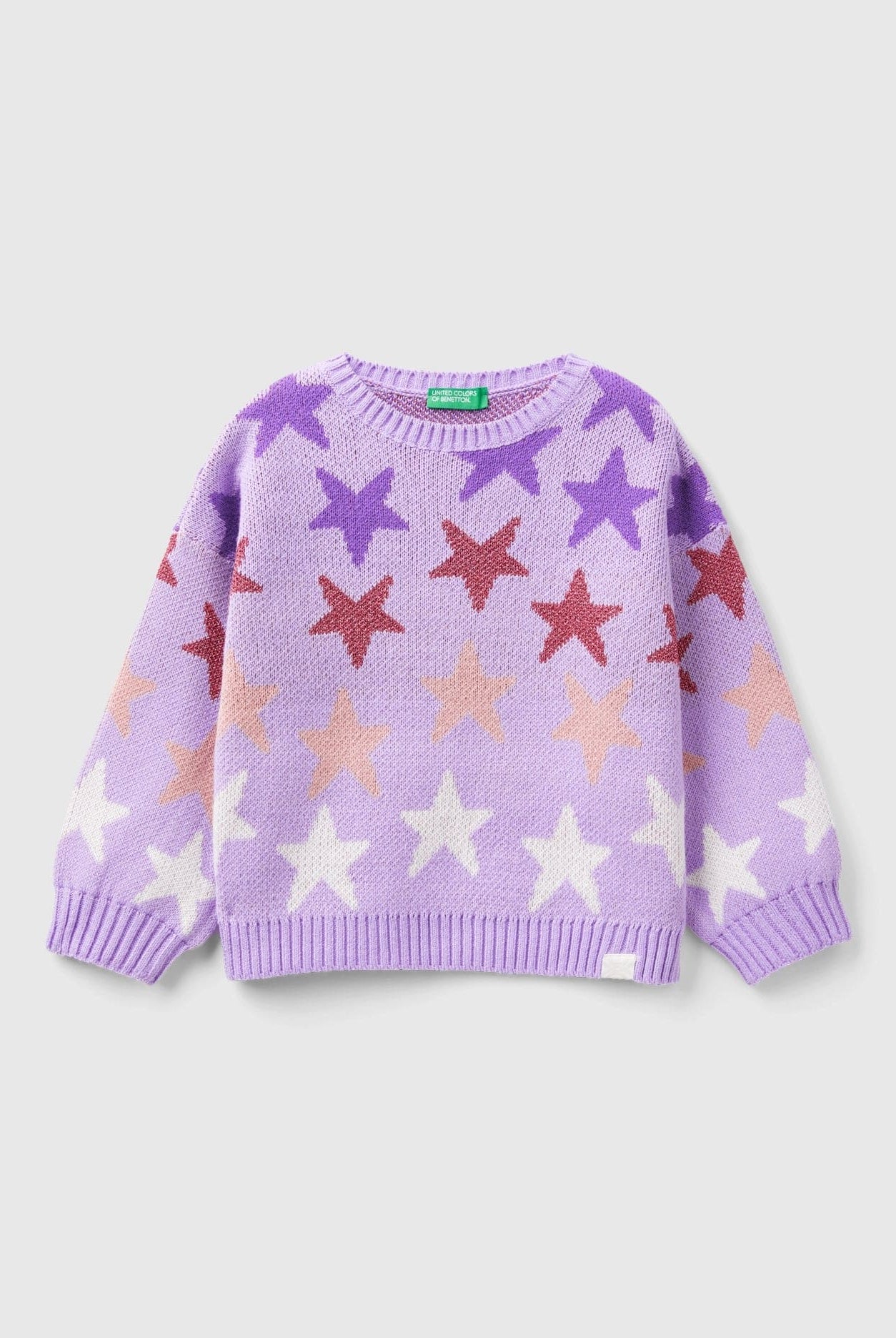 يونايتد كولورز اوف بينيتون بلوفر برسمة نجوم بكم طويل بناتي