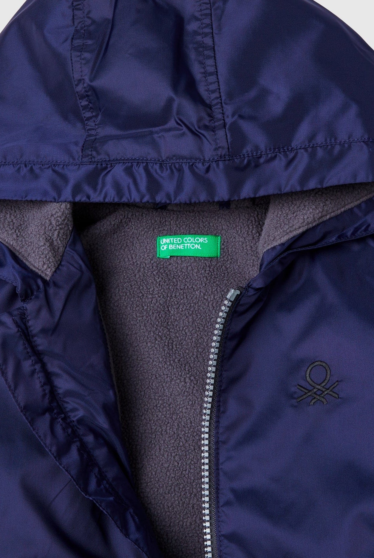 يونايتد كولورز اوف بينيتون جاكيت بغطاء رأس كبير الحجم أطفالي