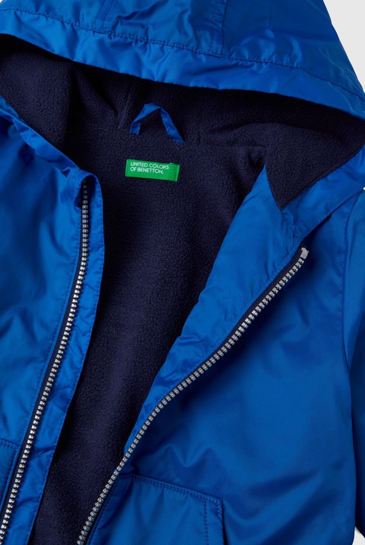 يونايتد كولورز اوف بينيتون جاكيت بغطاء رأس كبير الحجم أطفالي