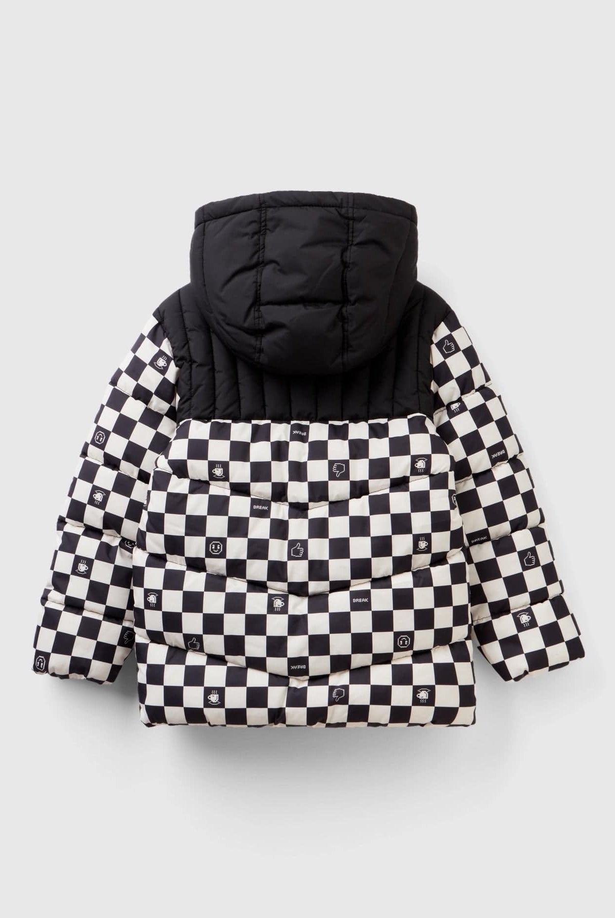 يونايتد كولورز اوف بينيتون سترة اطفال مبطنة بنقش مربعات بجيوب