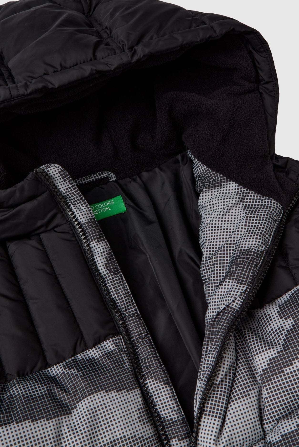 يونايتد كولورز اوف بينيتون سترة اطفال مبطنة بنقش مربعات بجيوب