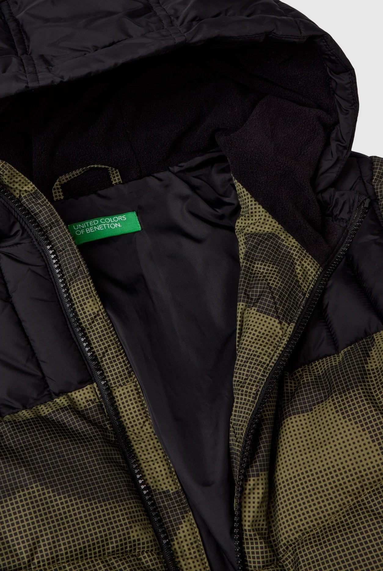 يونايتد كولورز اوف بينيتون سترة اطفال مبطنة بنقش مربعات بجيوب