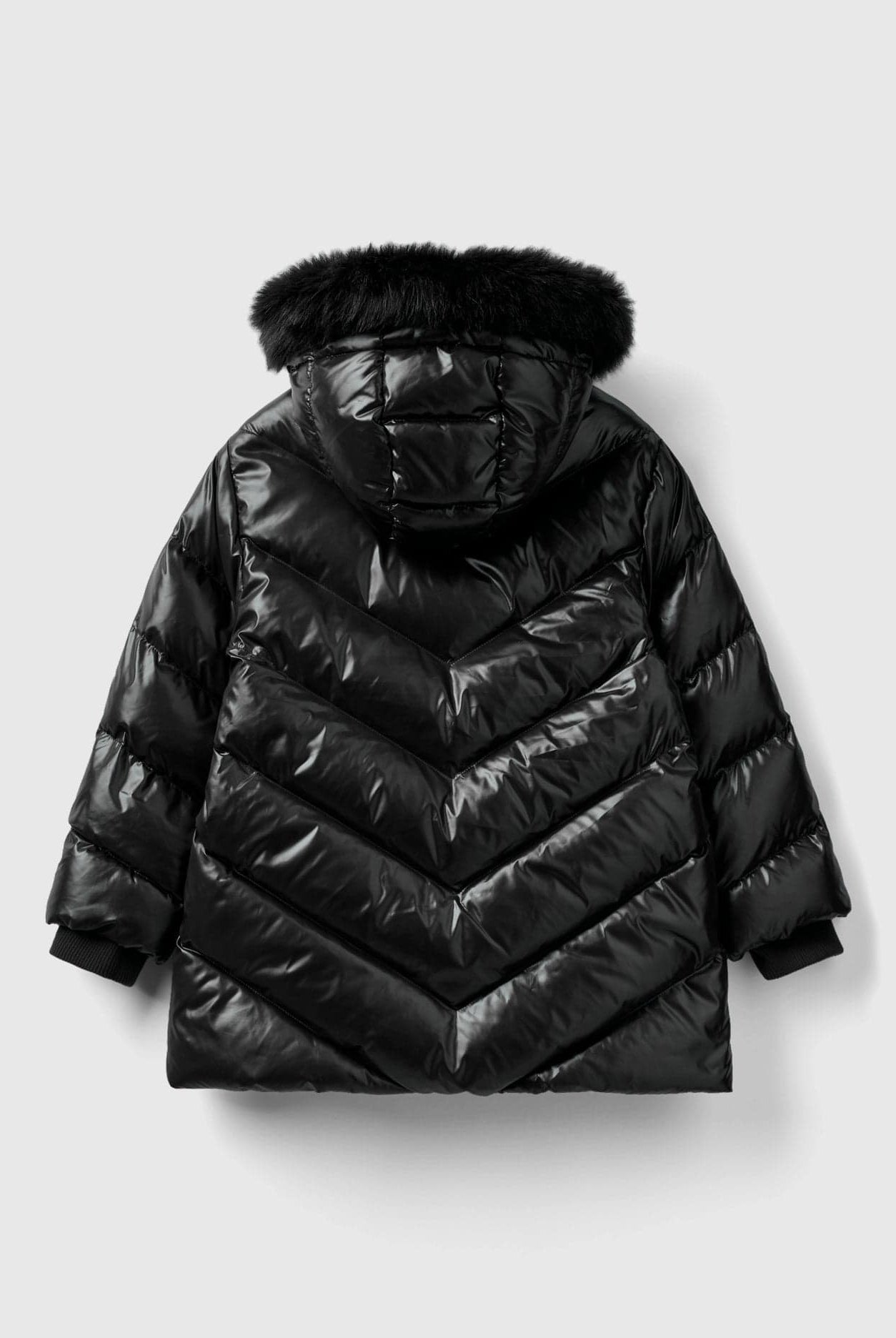 يونايتد كولورز اوف بينيتون جاكيت مبطن مع قبعة مضادة للمطر بسحاب أطفالي