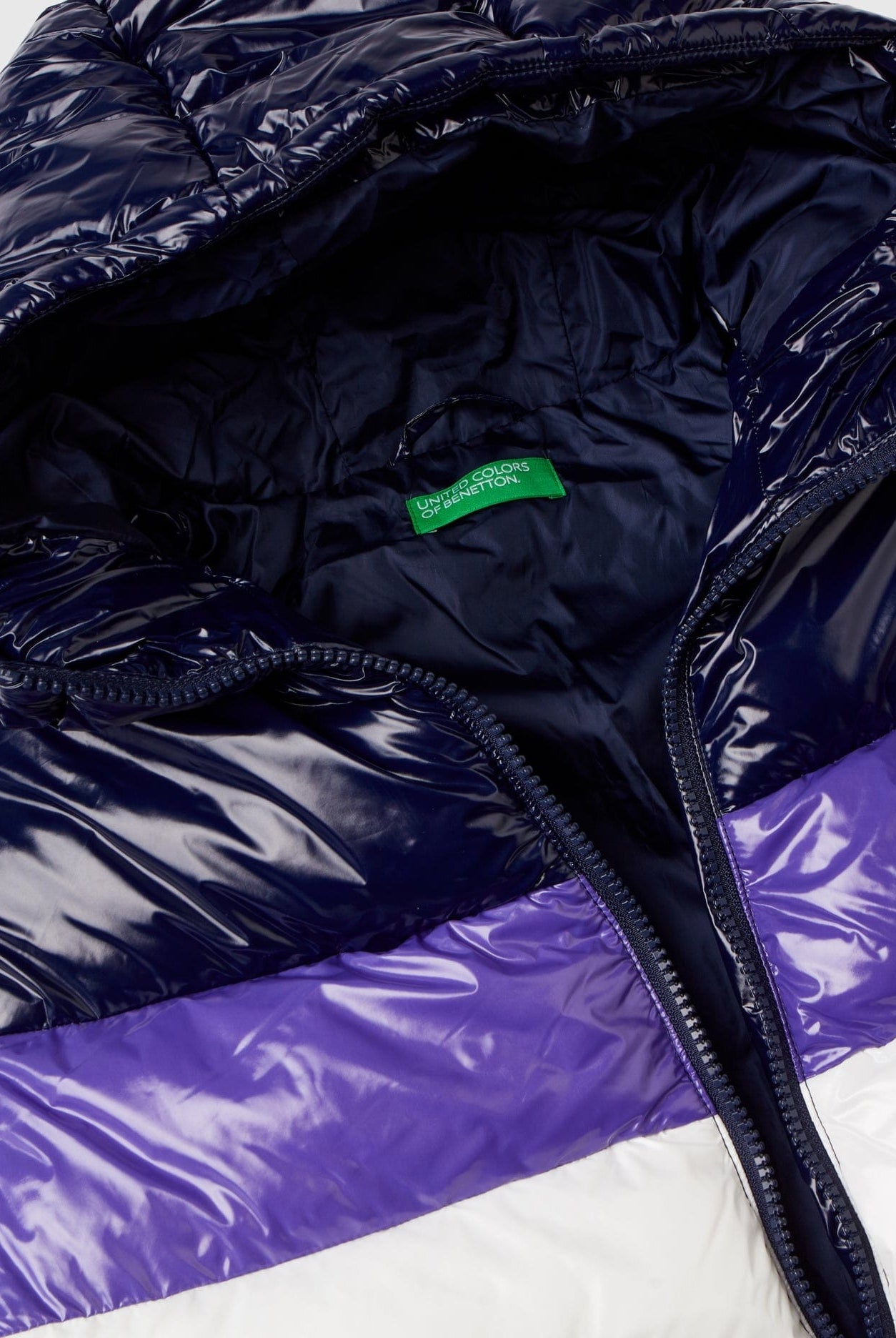 يونايتد كولورز اوف بينيتون جاكيت اطفال مبطن بتصميم كبير وألوان متباينة