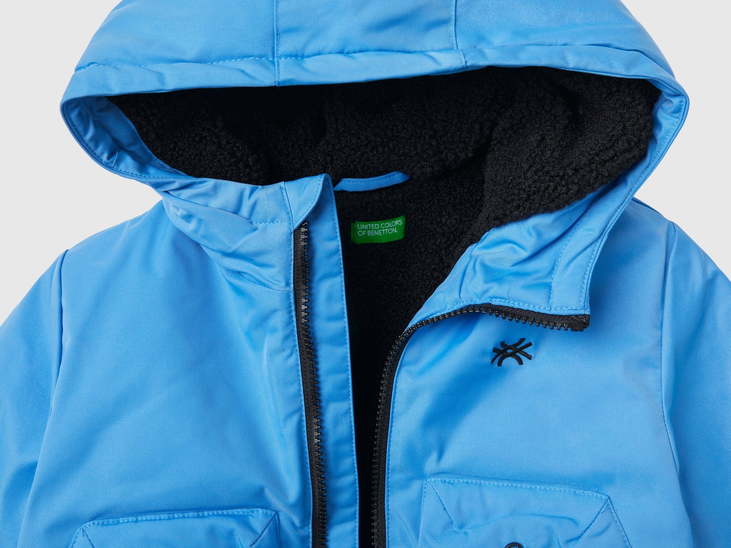 يونايتد كولورز اوف بينيتون جاكيت اطفال بومبر مبطن بقصة واسعة بجيبين