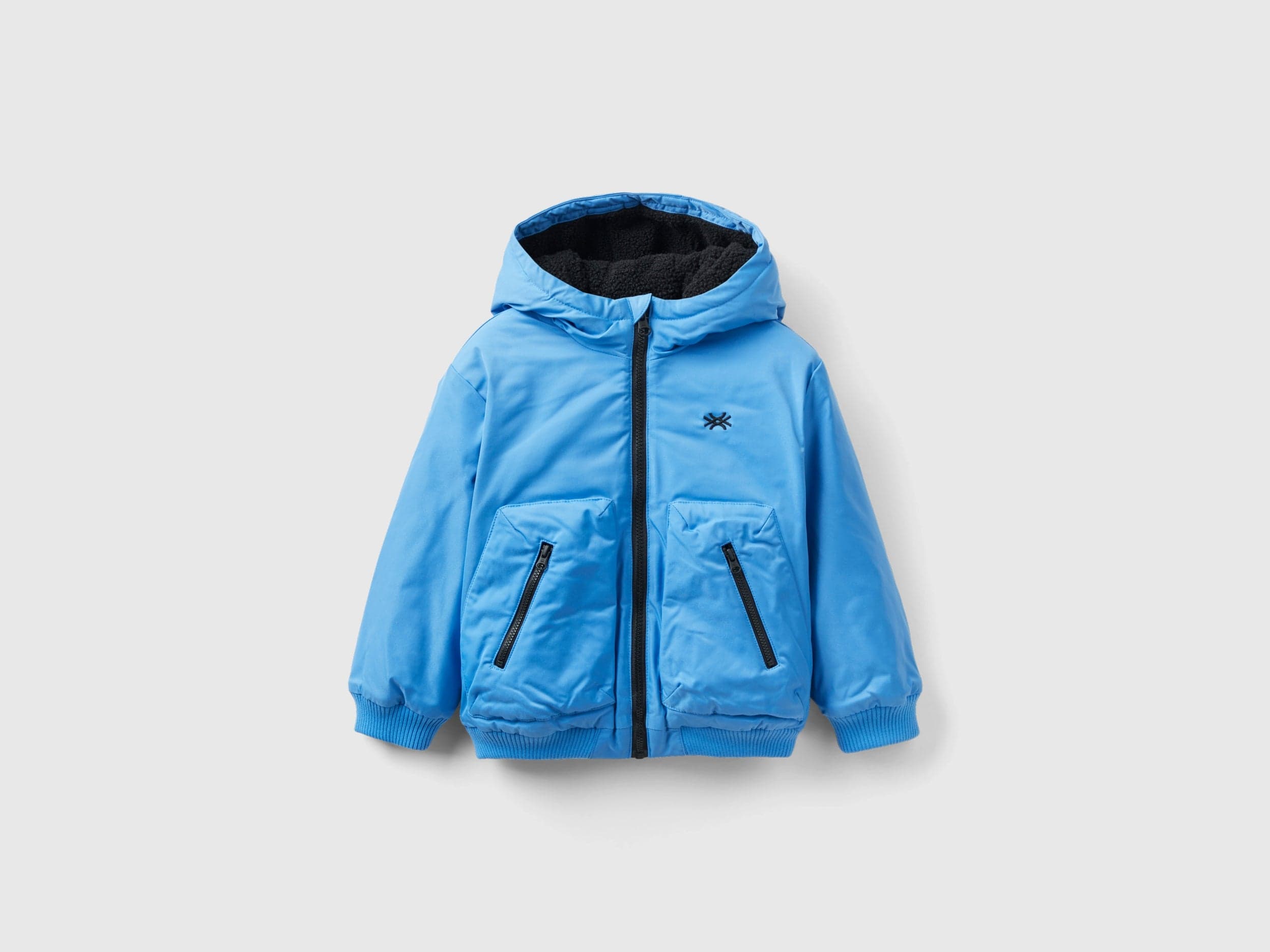 يونايتد كولورز اوف بينيتون جاكيت اطفال بومبر مبطن بقصة واسعة بجيبين