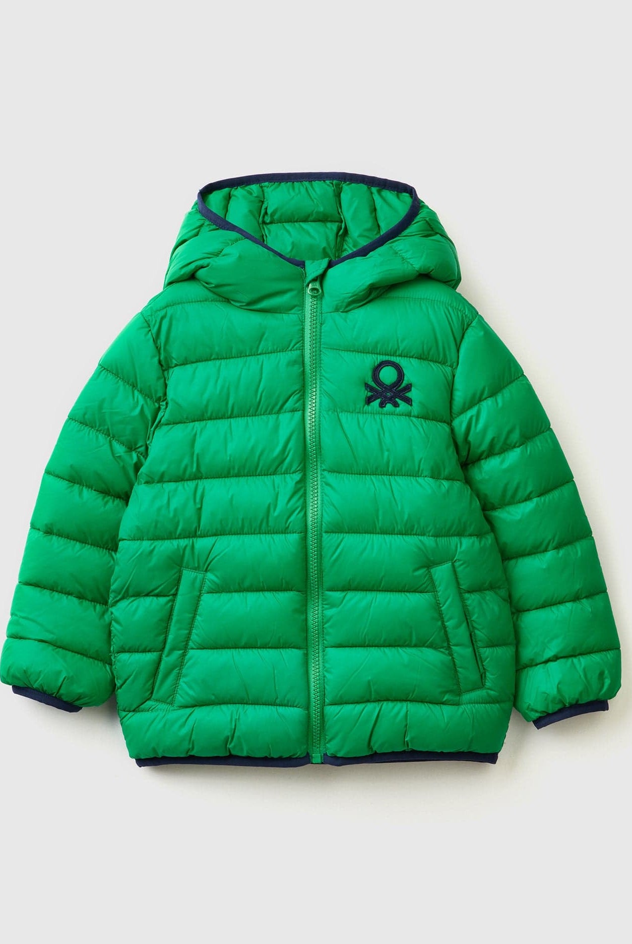 يونايتد كولورز اوف بينيتون جاكيت مقاوم للمطر نايلون بسحاب بف أطفالي