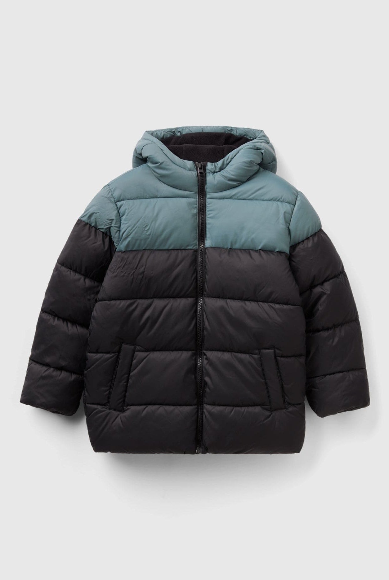 يونايتد كولورز اوف بينيتون جاكيت بألوان متباينة مع قبعة بسحاب أطفالي