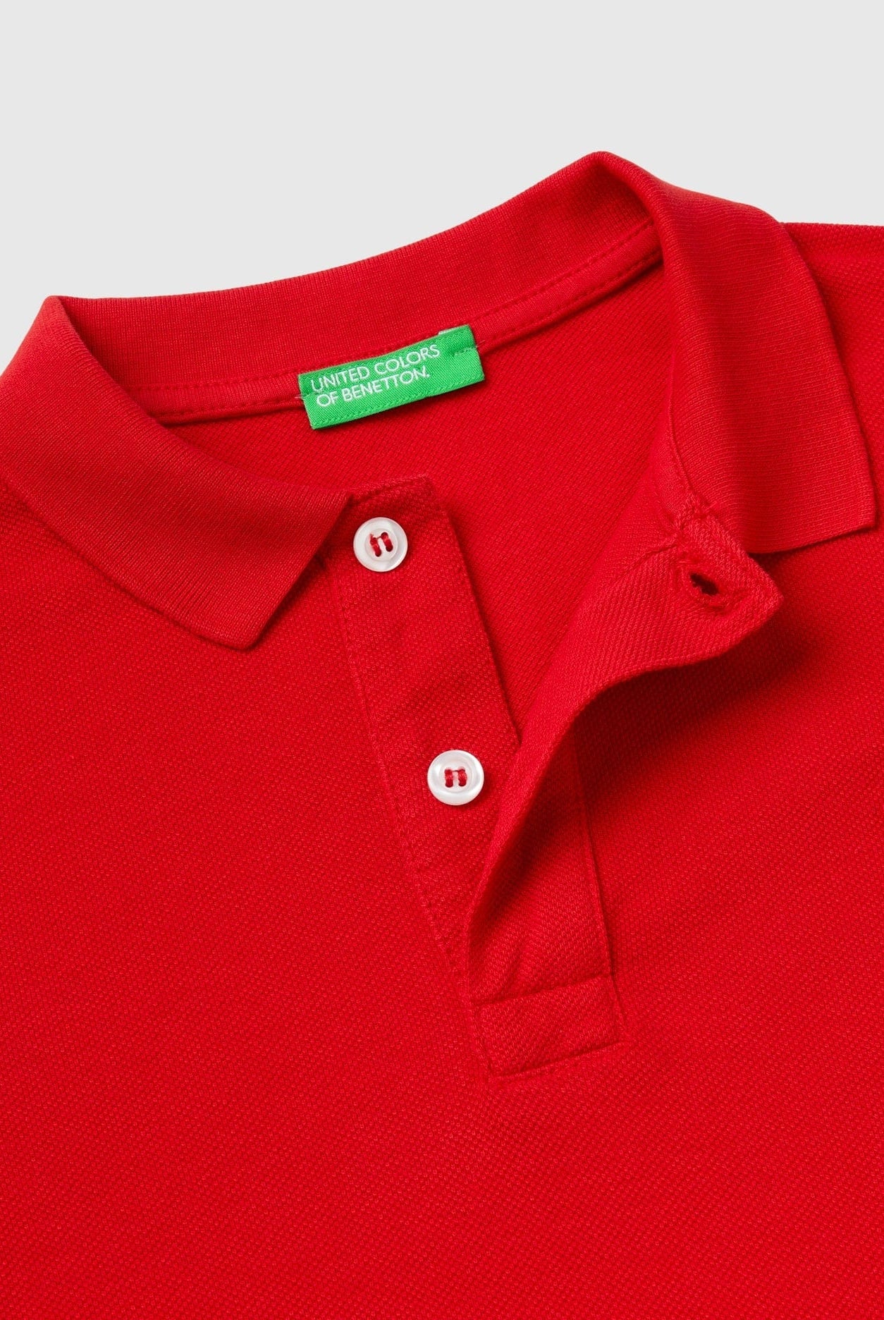يونايتد كولورز اوف بينيتون قطن عضوي 100% بولو بأكمام طويلة أطفالي