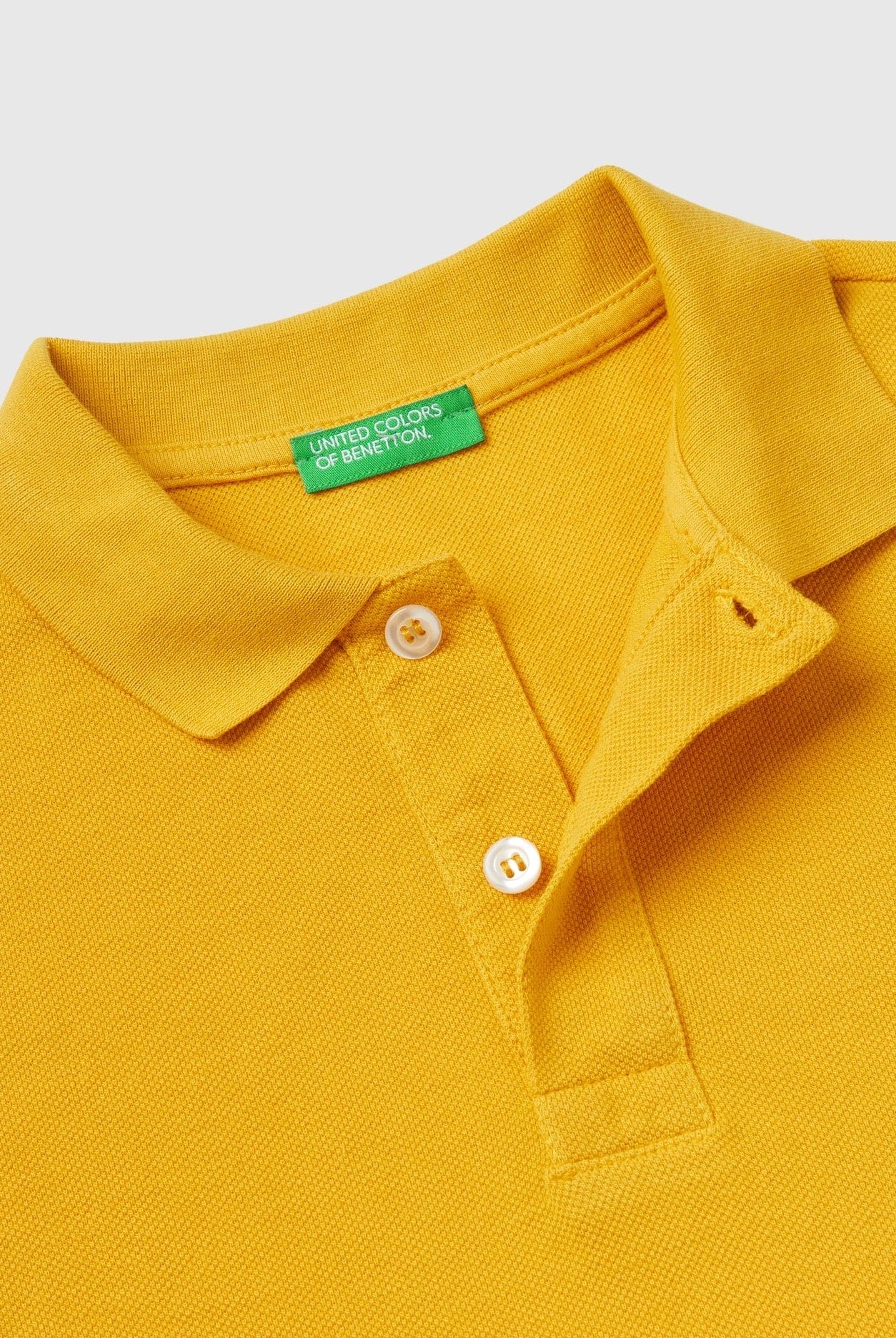 يونايتد كولورز اوف بينيتون قطن عضوي 100% بولو بأكمام طويلة أطفالي