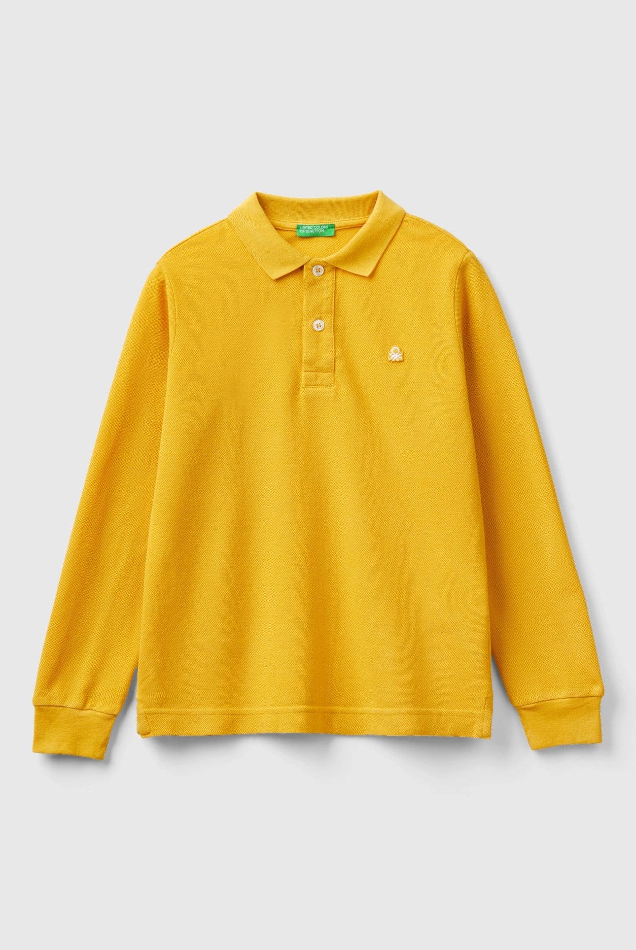 يونايتد كولورز اوف بينيتون قطن عضوي 100% بولو بأكمام طويلة أطفالي