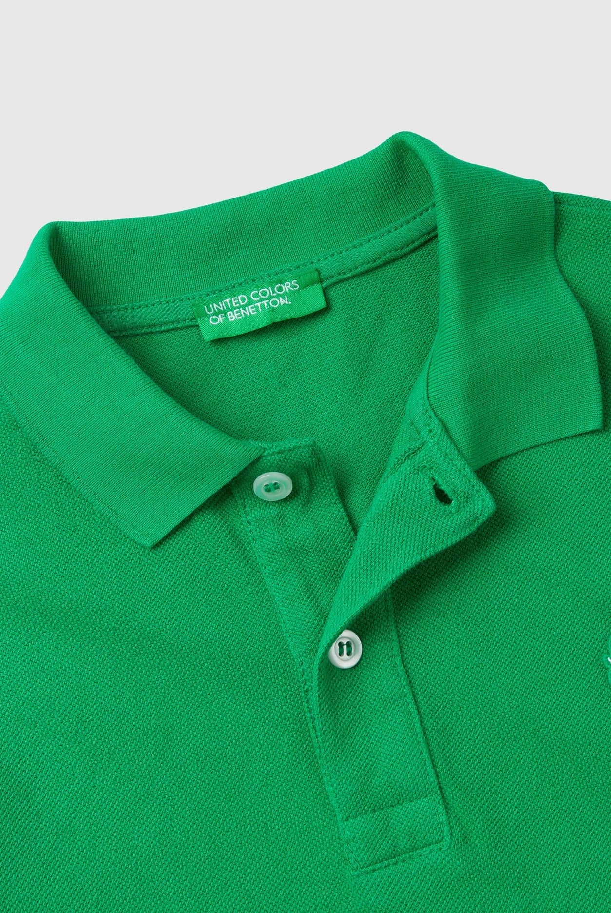 يونايتد كولورز اوف بينيتون قطن عضوي 100% بولو بأكمام طويلة أطفالي