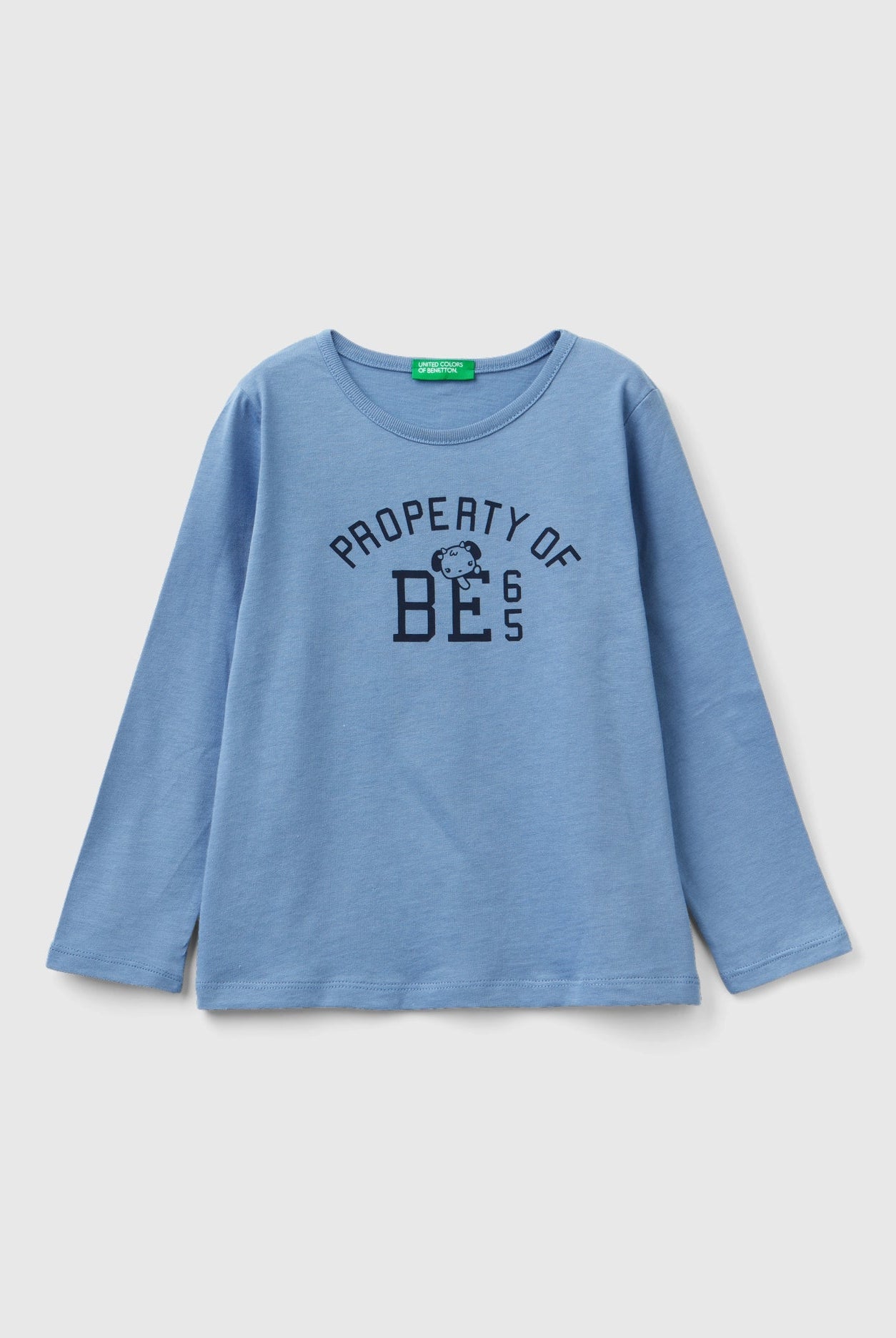 يونايتد كولورز اوف بينيتون تيشيرت قطن 100% مطبوع بكم طويل بناتي