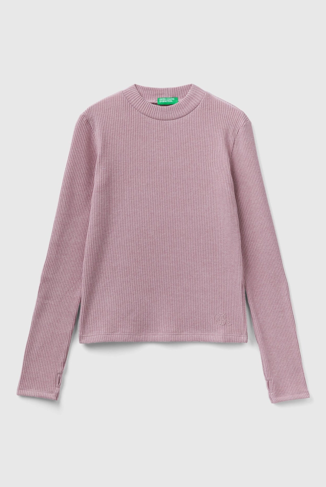 يونايتد كولورز اوف بينيتون تي شيرت بناتي بفتحة اصبع في الكم