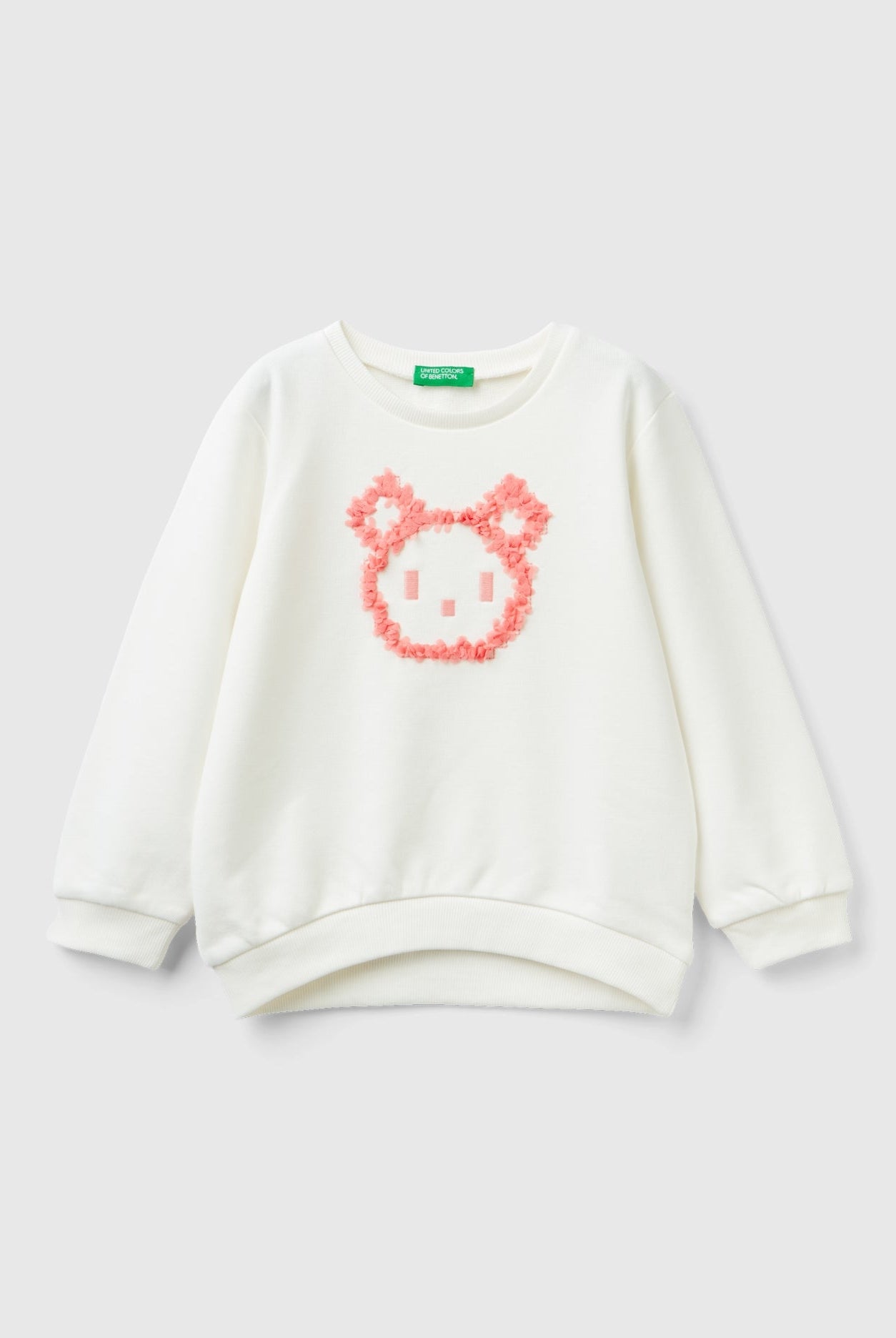 يونايتد كولورز اوف بينيتون سويت شيرت بتطريز أرنب كم طويل بناتي