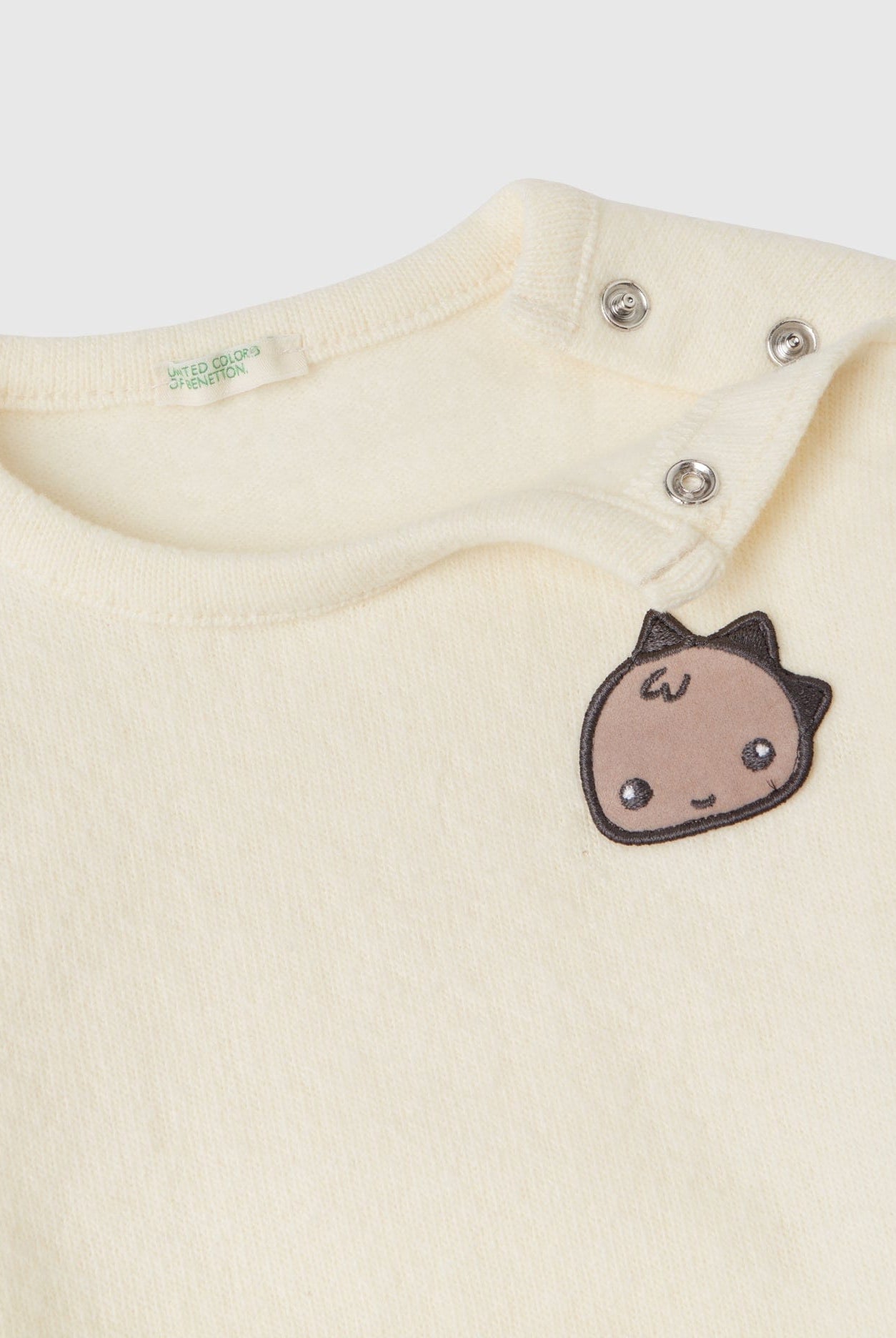 يونايتد كولورز اوف بينيتون سويت شيرت من خليط القطن برقعة كم طويل رضع أطفال