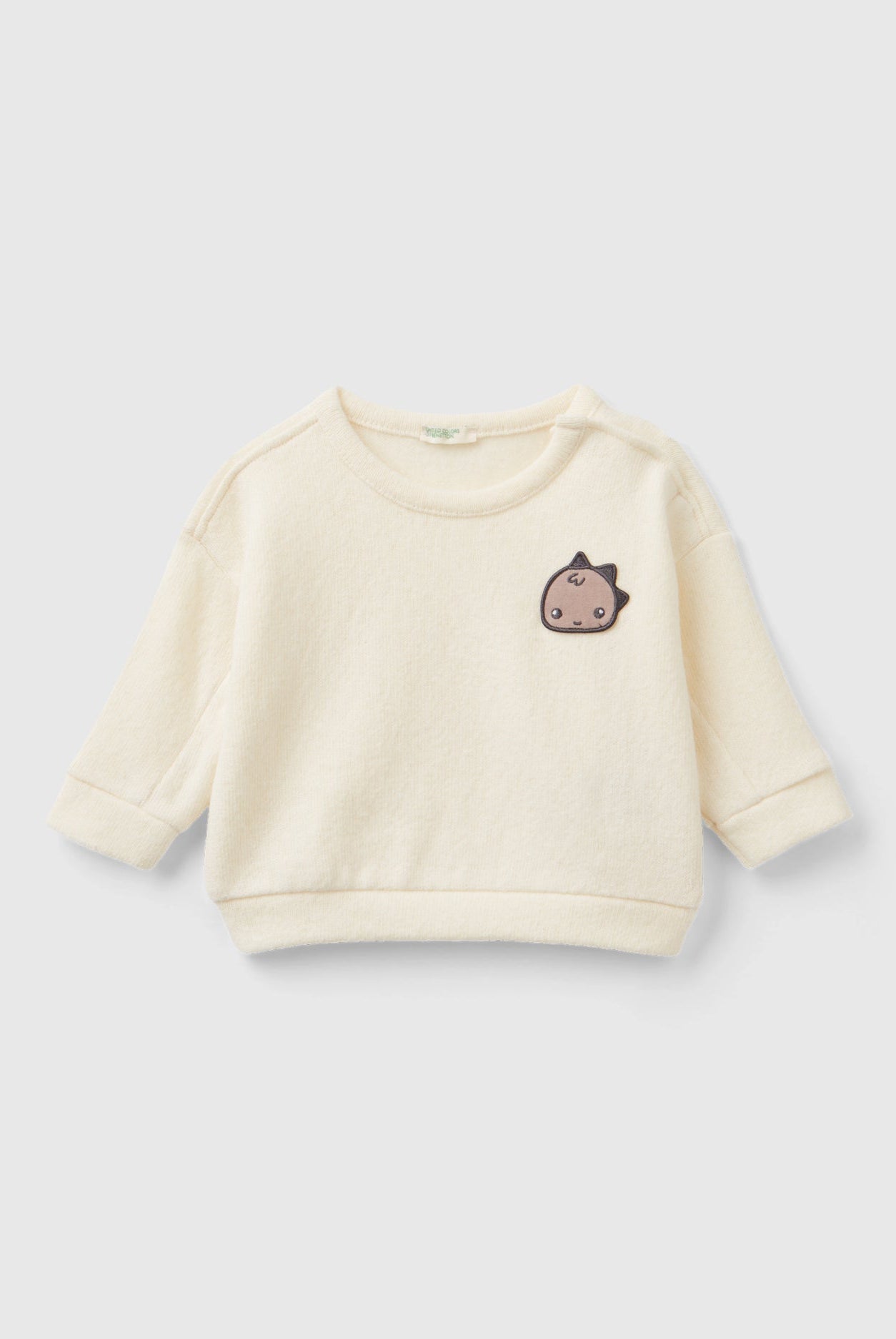 يونايتد كولورز اوف بينيتون سويت شيرت من خليط القطن برقعة كم طويل رضع أطفال