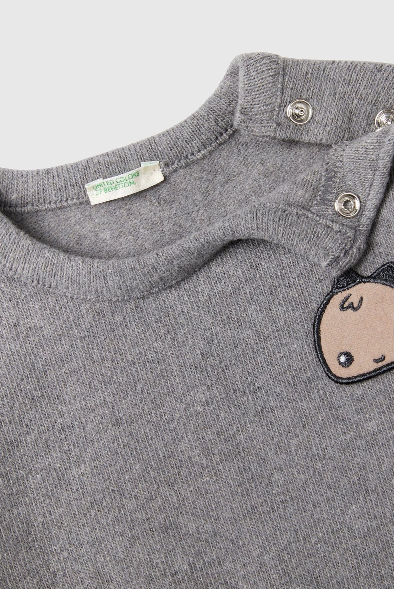 يونايتد كولورز اوف بينيتون سويت شيرت من خليط القطن برقعة كم طويل رضع أطفال