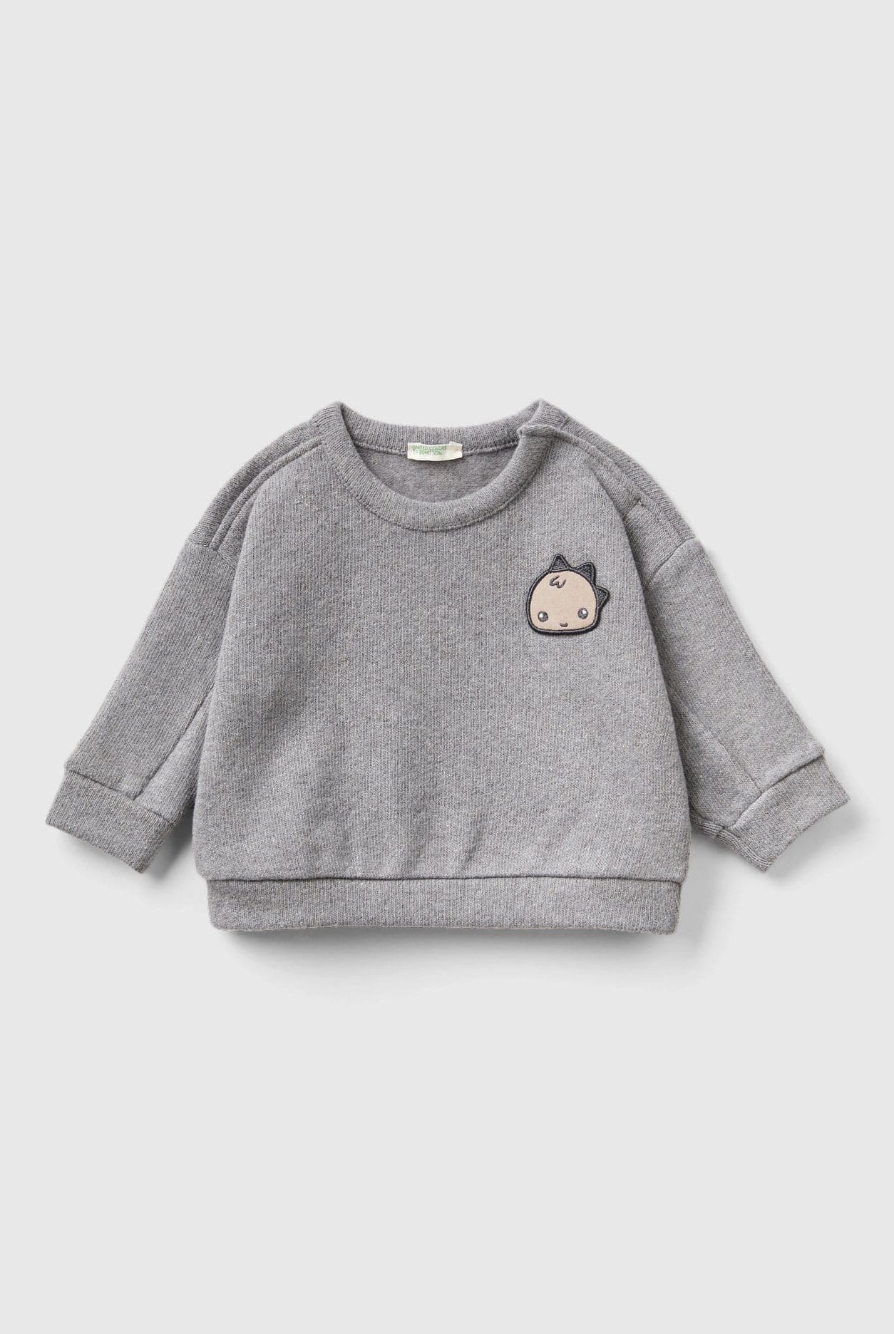 يونايتد كولورز اوف بينيتون سويت شيرت من خليط القطن برقعة كم طويل رضع أطفال