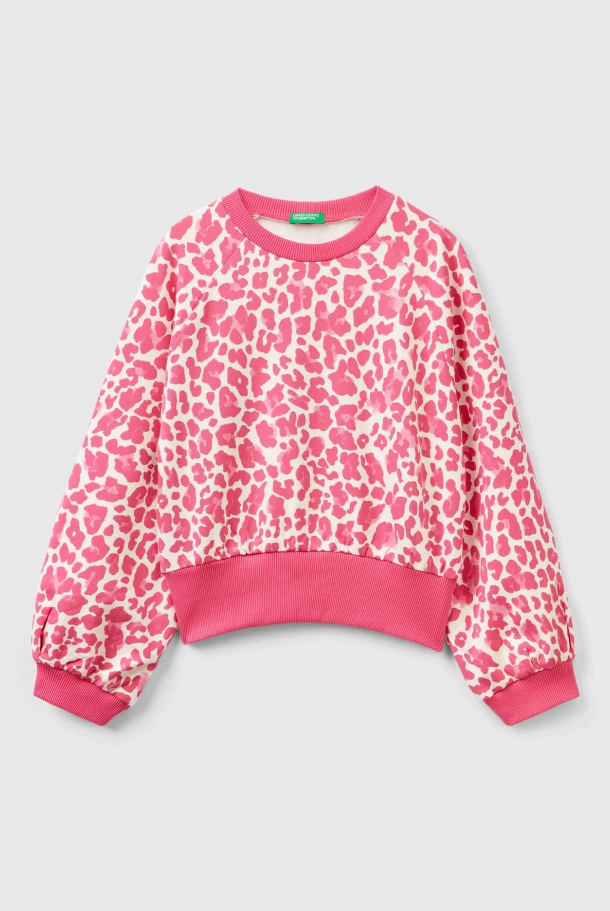 يونايتد كولورز اوف بينيتون سويت شيرت بنقشة حيوانات من خليط القطن المطاطي أطفالي