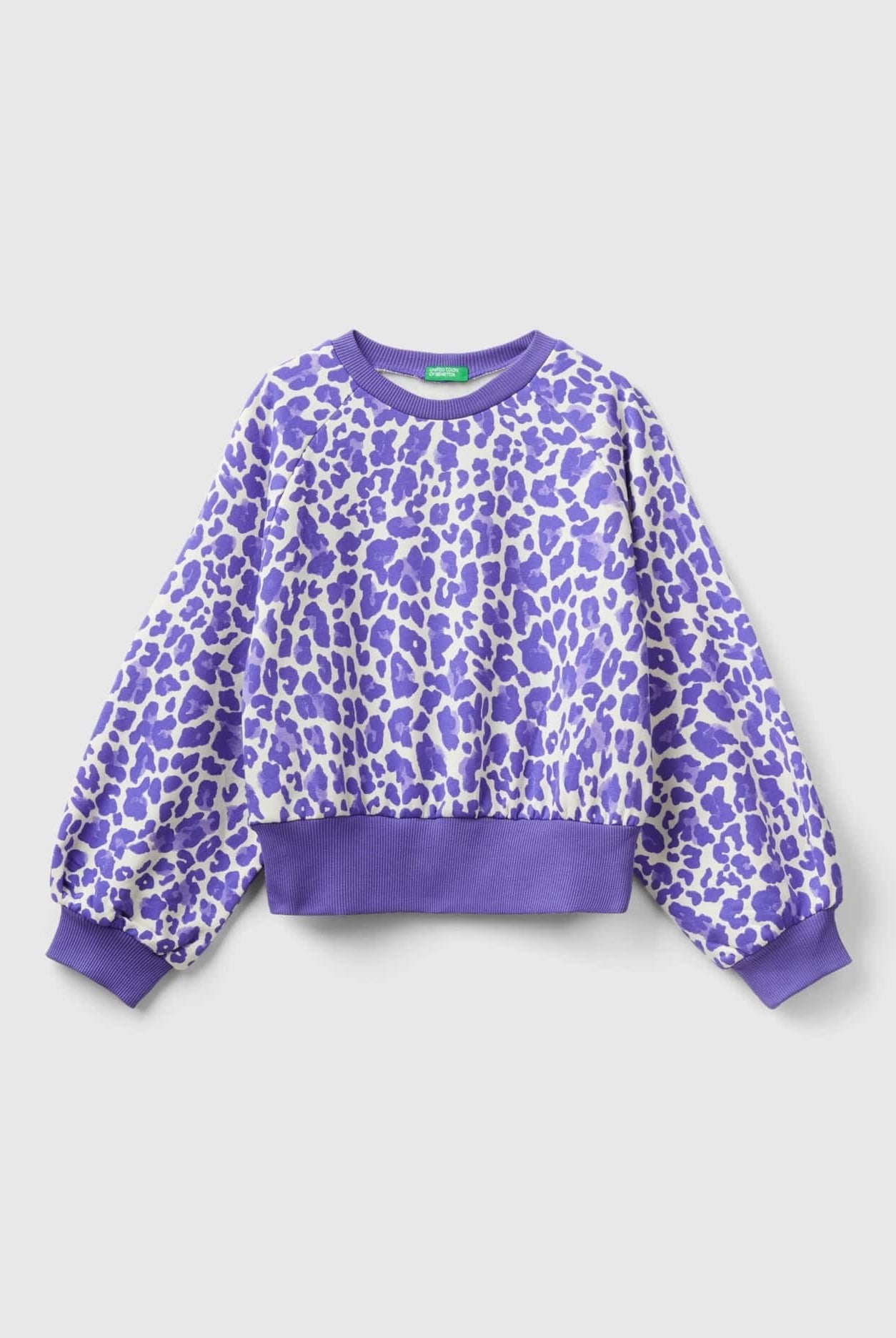 يونايتد كولورز اوف بينيتون سويت شيرت بنقشة حيوانات من خليط القطن المطاطي أطفالي