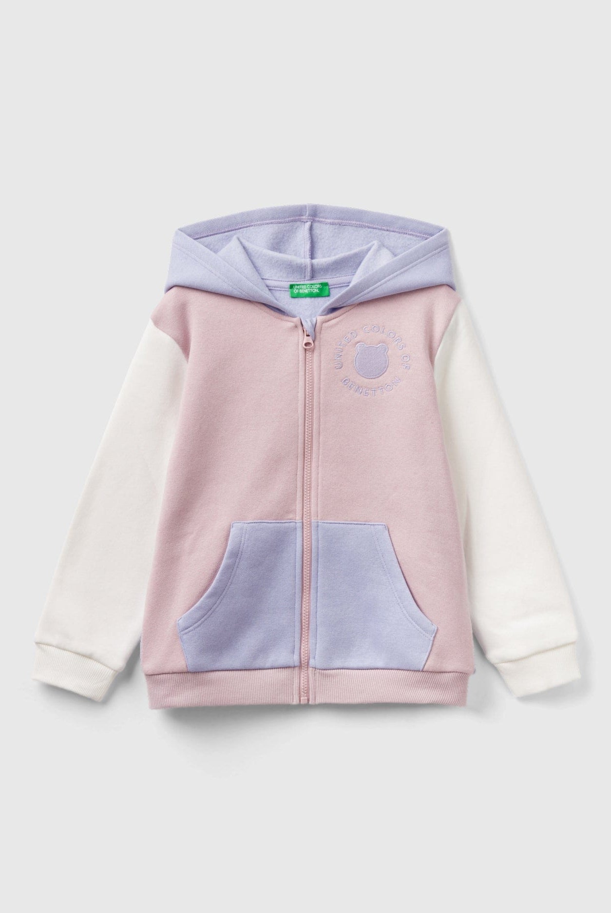 يونايتد كولورز اوف بينيتون سويت شيرت بسحاب كم طويل بسحاب بناتي