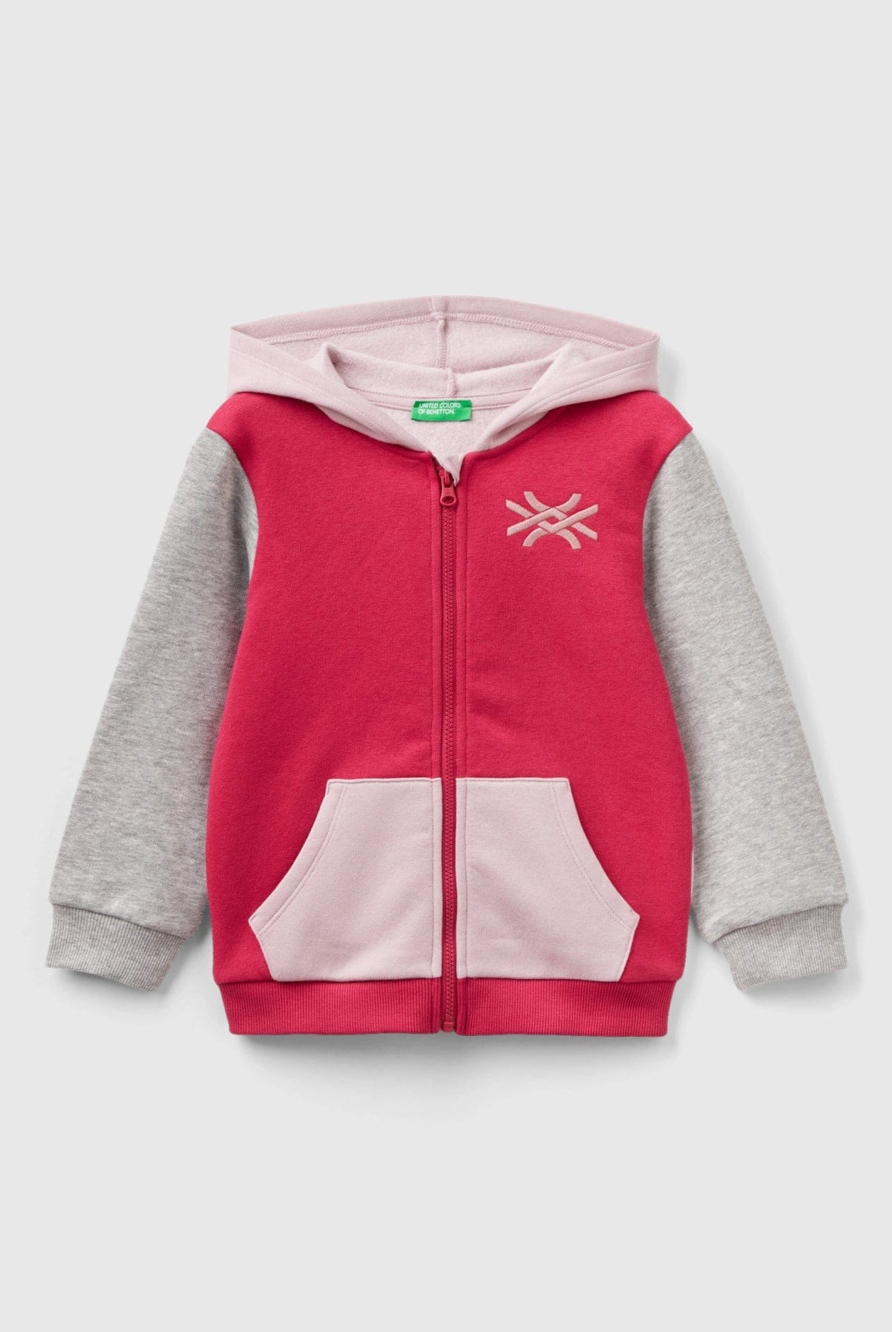 يونايتد كولورز اوف بينيتون سويت شيرت بسحاب كم طويل بسحاب بناتي