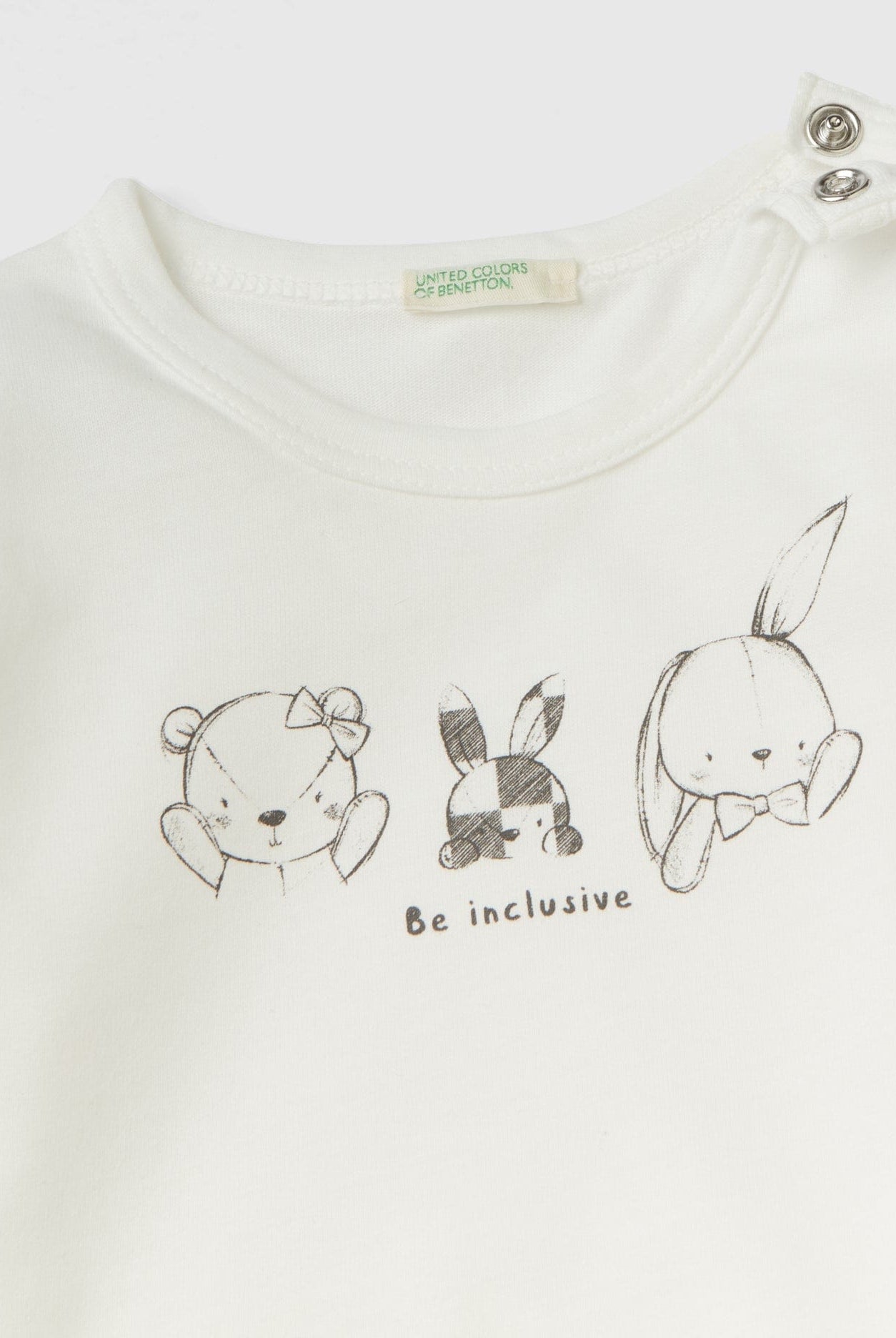 يونايتد كولورز اوف بينيتون تيشيرت قطن عضوي 100% بأكمام طويلة اطفالي رضع