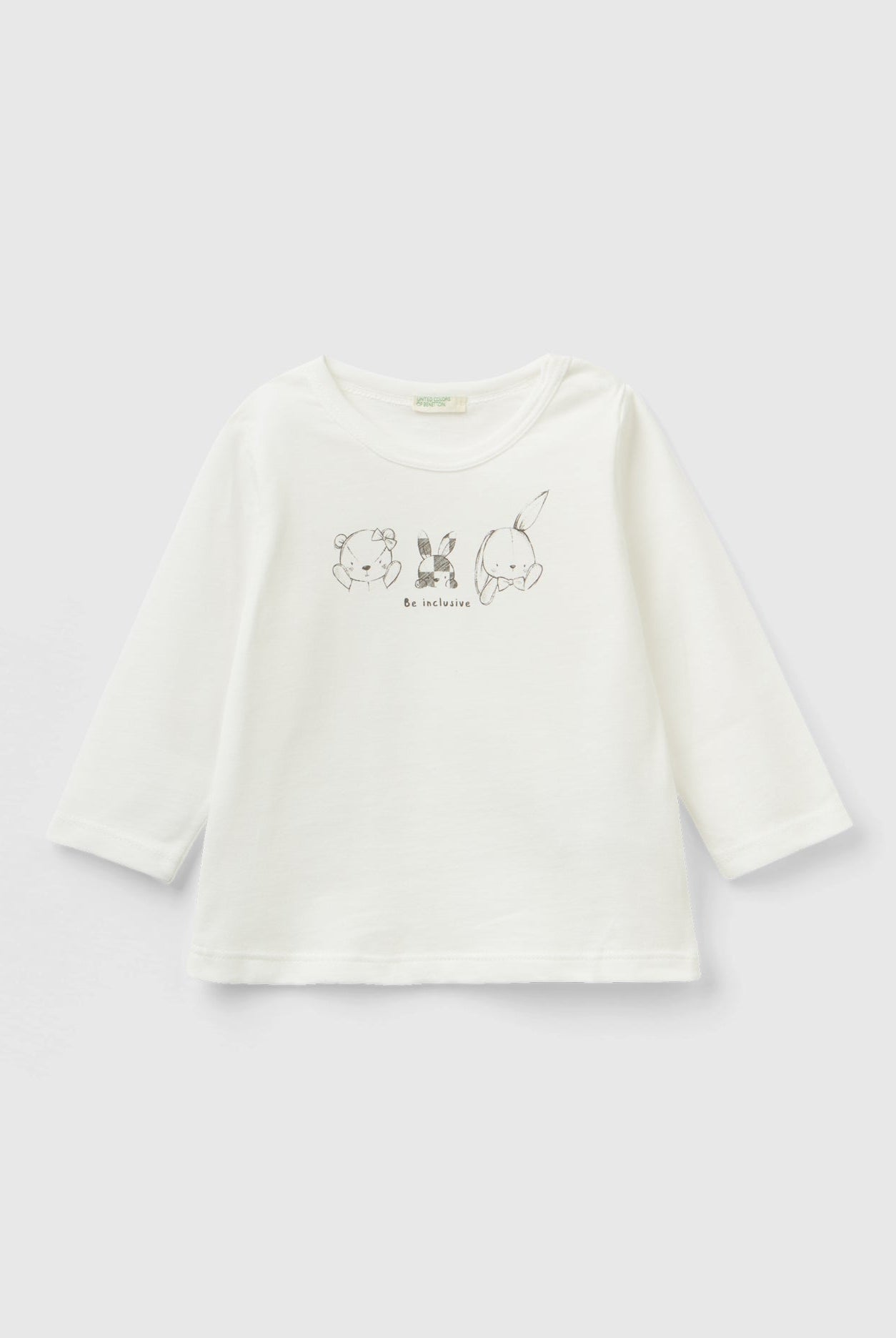 يونايتد كولورز اوف بينيتون تيشيرت قطن عضوي 100% بأكمام طويلة اطفالي رضع