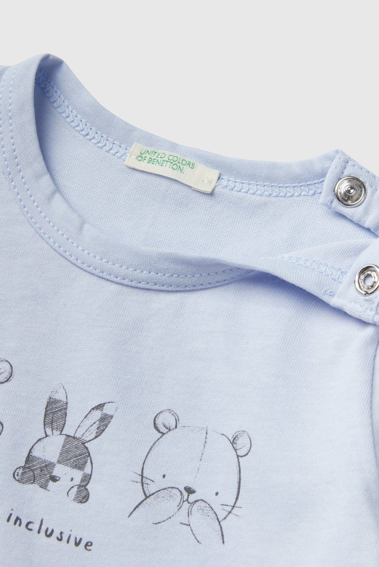 يونايتد كولورز اوف بينيتون تيشيرت قطن عضوي 100% بأكمام طويلة اطفالي رضع