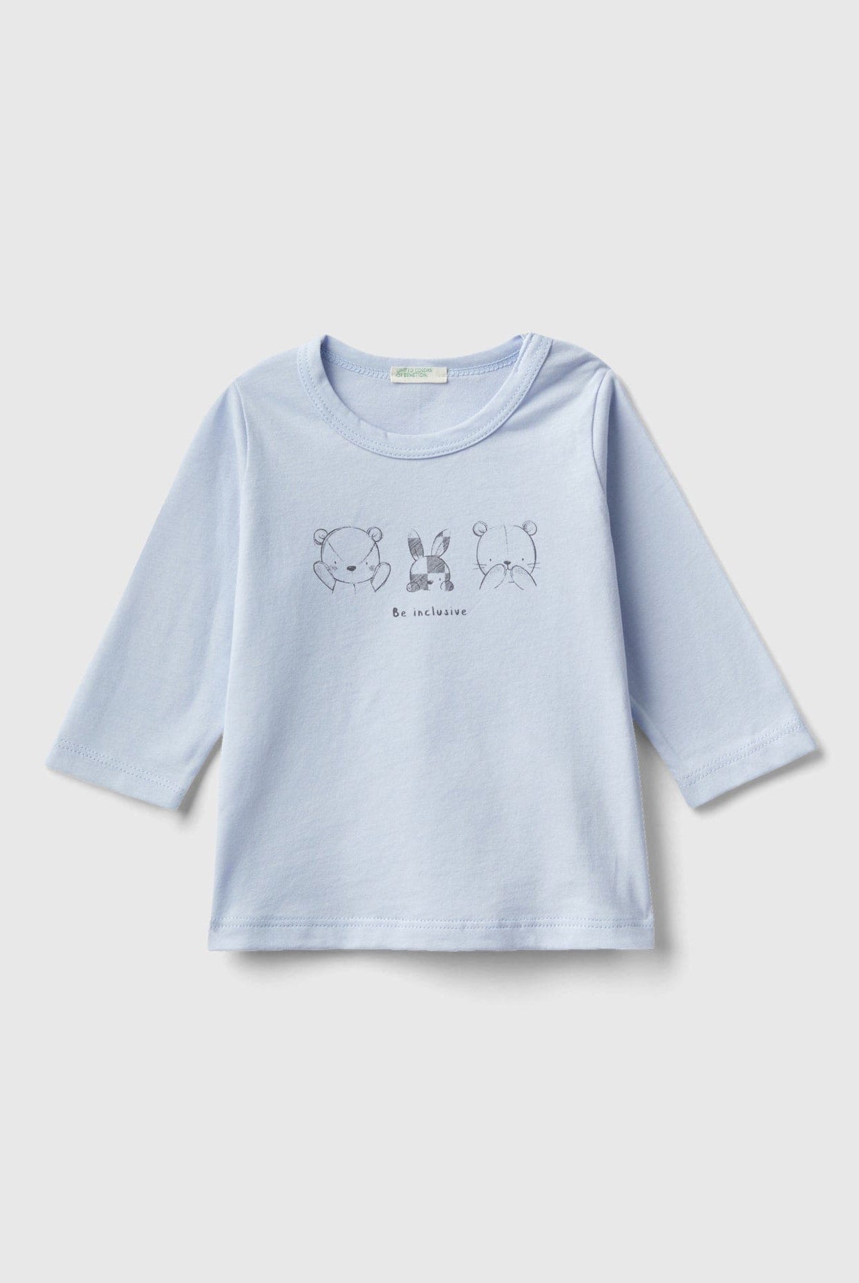 يونايتد كولورز اوف بينيتون تيشيرت قطن عضوي 100% بأكمام طويلة اطفالي رضع