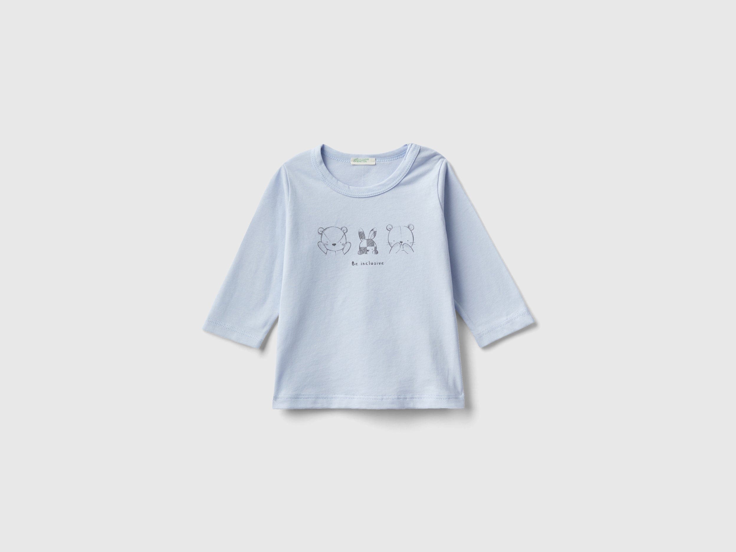 يونايتد كولورز اوف بينيتون تيشيرت قطن عضوي 100% بأكمام طويلة اطفالي رضع