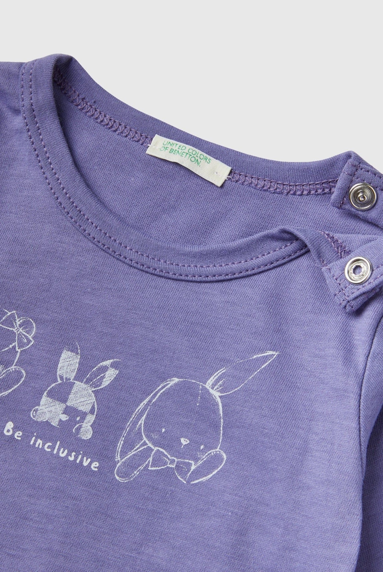 يونايتد كولورز اوف بينيتون تيشيرت قطن عضوي 100% بأكمام طويلة اطفالي رضع