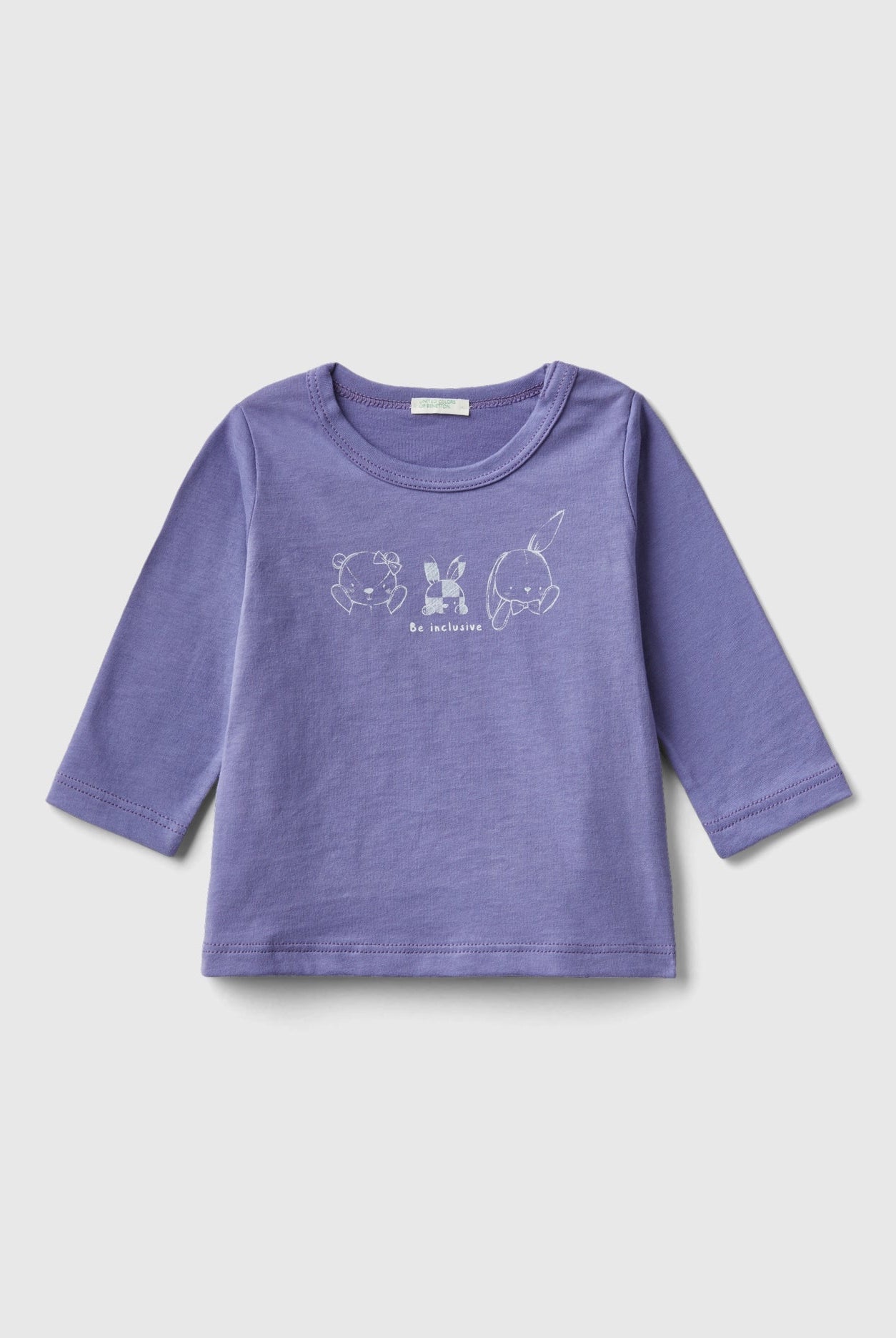 يونايتد كولورز اوف بينيتون تيشيرت قطن عضوي 100% بأكمام طويلة اطفالي رضع