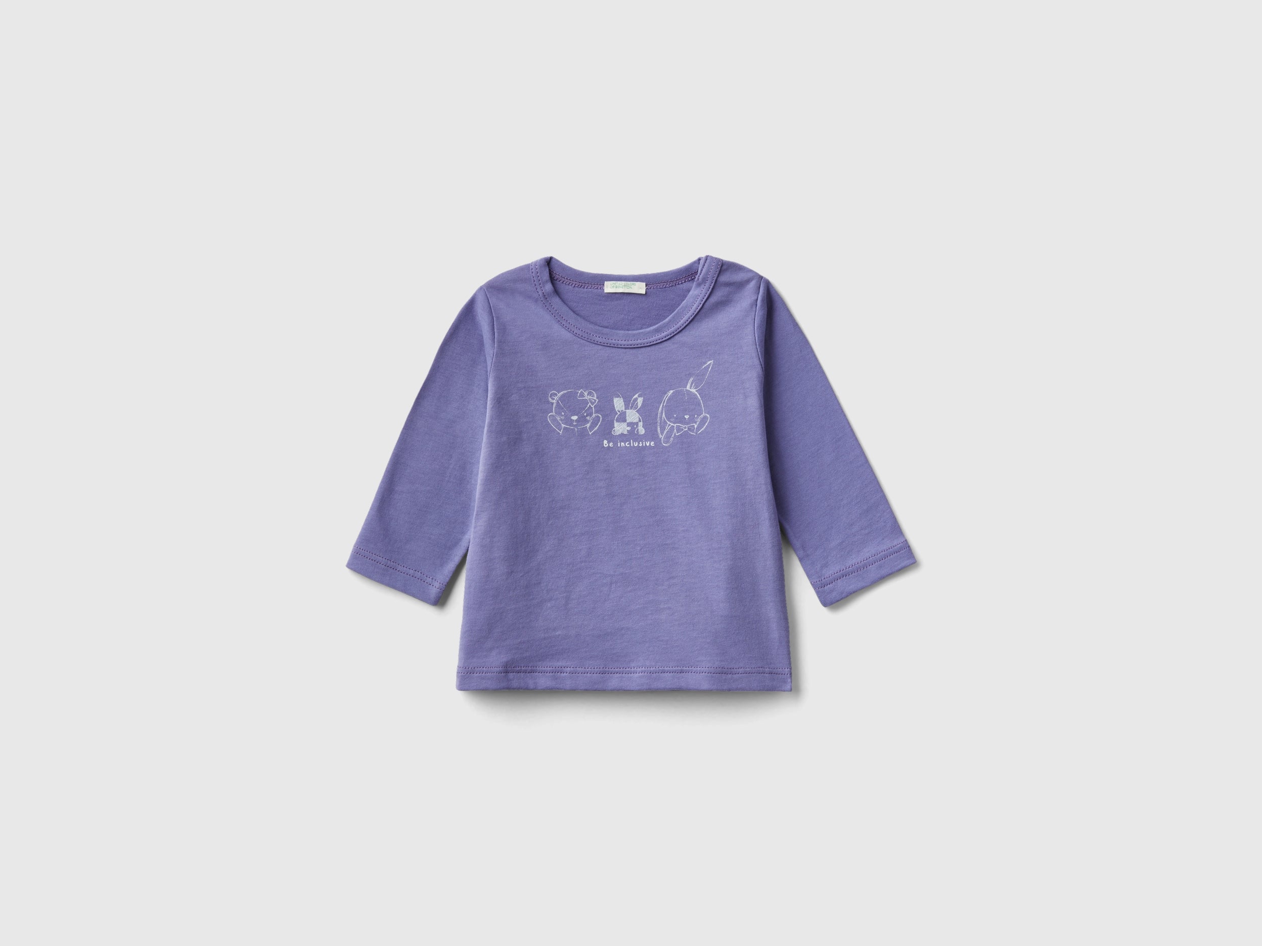 يونايتد كولورز اوف بينيتون تيشيرت قطن عضوي 100% بأكمام طويلة اطفالي رضع