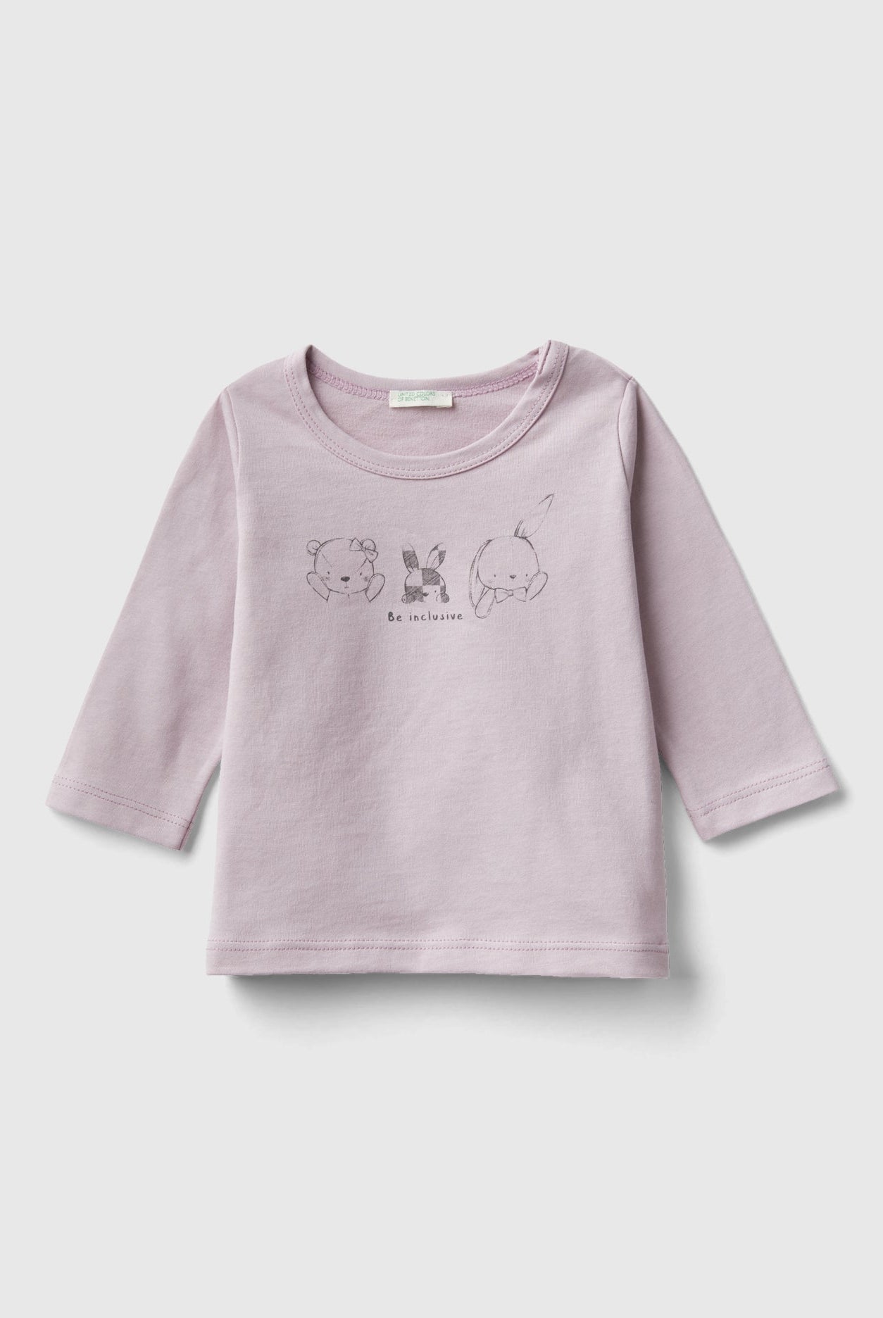 يونايتد كولورز اوف بينيتون تيشيرت قطن عضوي 100% بأكمام طويلة اطفالي رضع