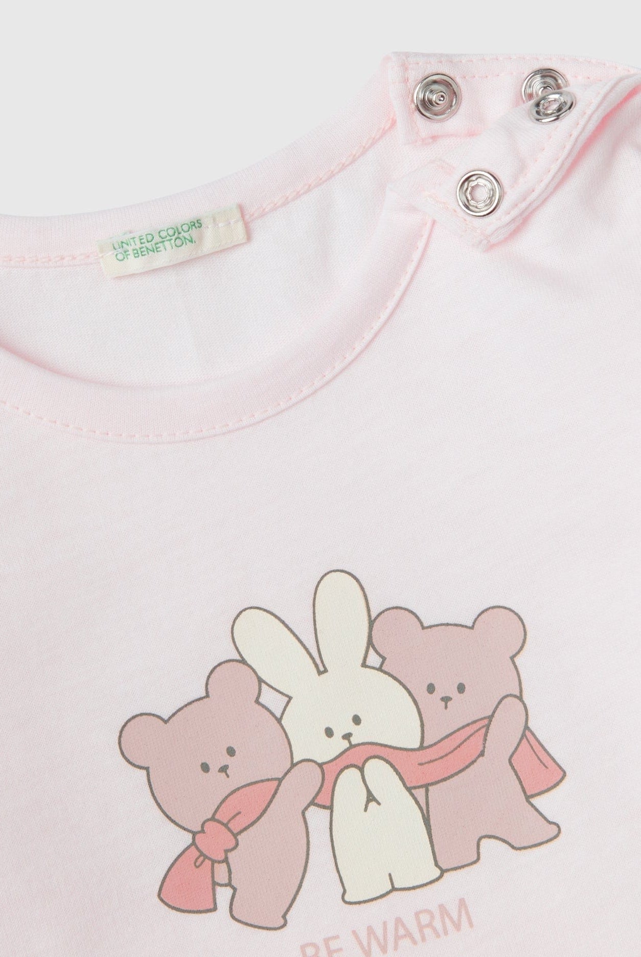 يونايتد كولورز اوف بينيتون تيشيرت قطن بطبعة أمامية كم طويل رضع أطفال