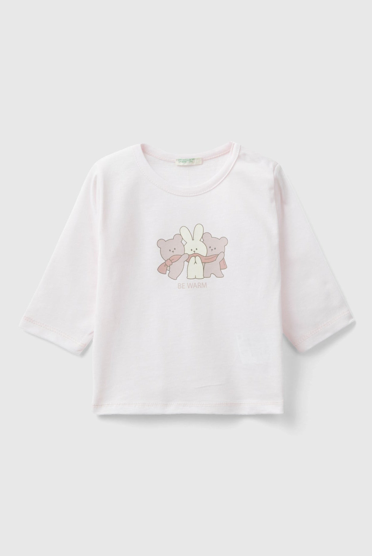 يونايتد كولورز اوف بينيتون تيشيرت قطن بطبعة أمامية كم طويل رضع أطفال