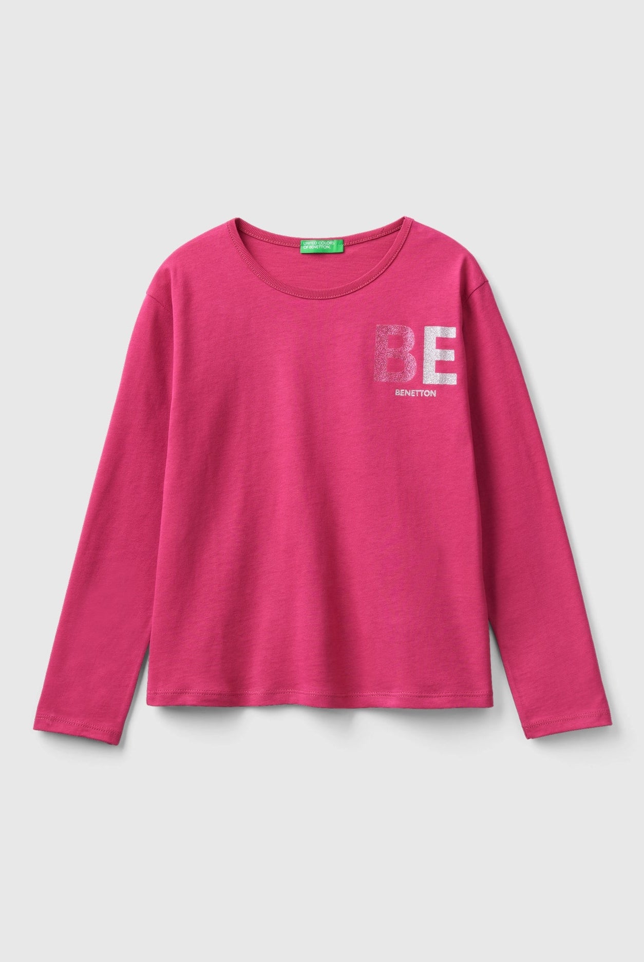 يونايتد كولورز اوف بينيتون تي شيرت من القطن العضوي بلمعة كم طويل أطفال