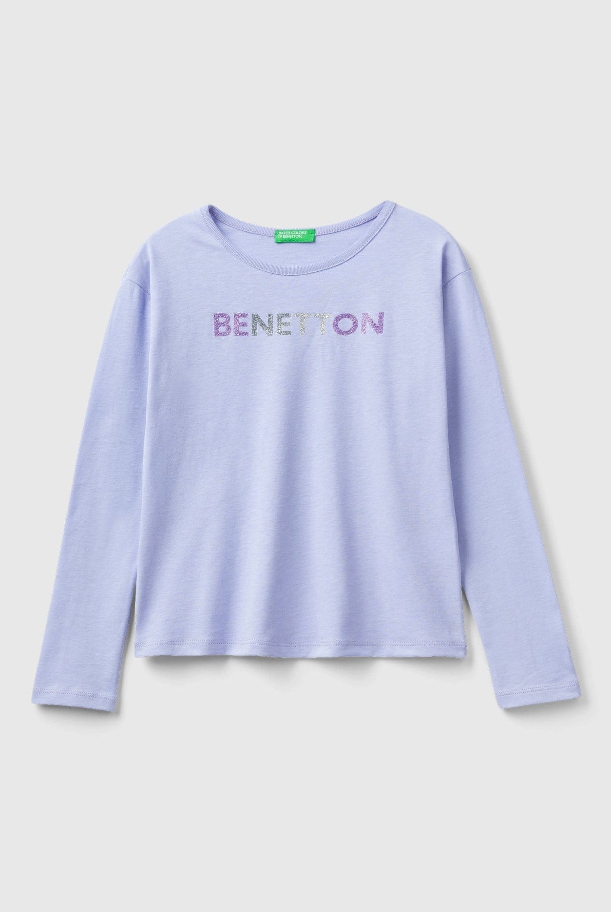 يونايتد كولورز اوف بينيتون تي شيرت من القطن العضوي بلمعة كم طويل أطفال