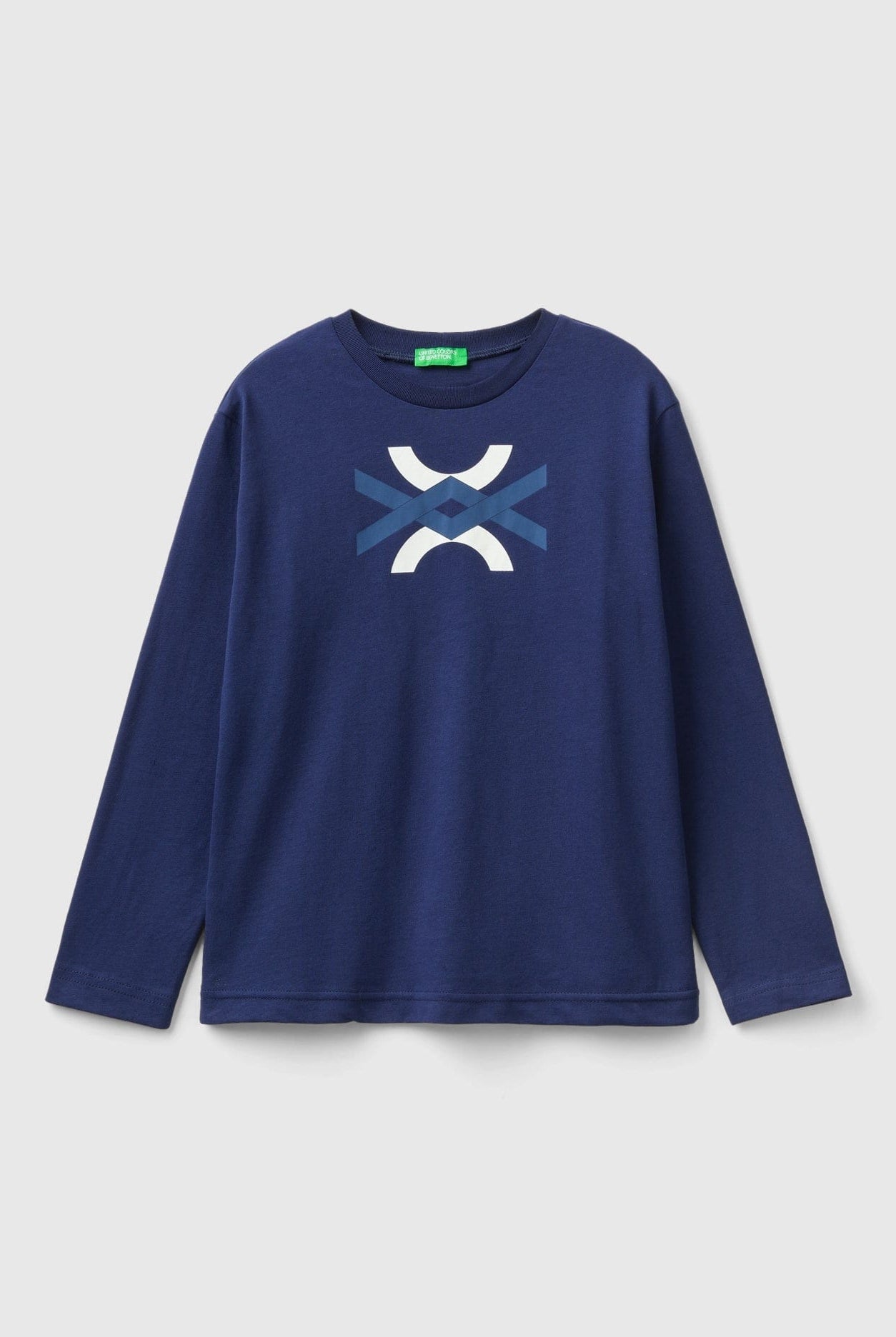 يونايتد كولورز اوف بينيتون تي شيرت دافئ بطباعة شعار أطفالي