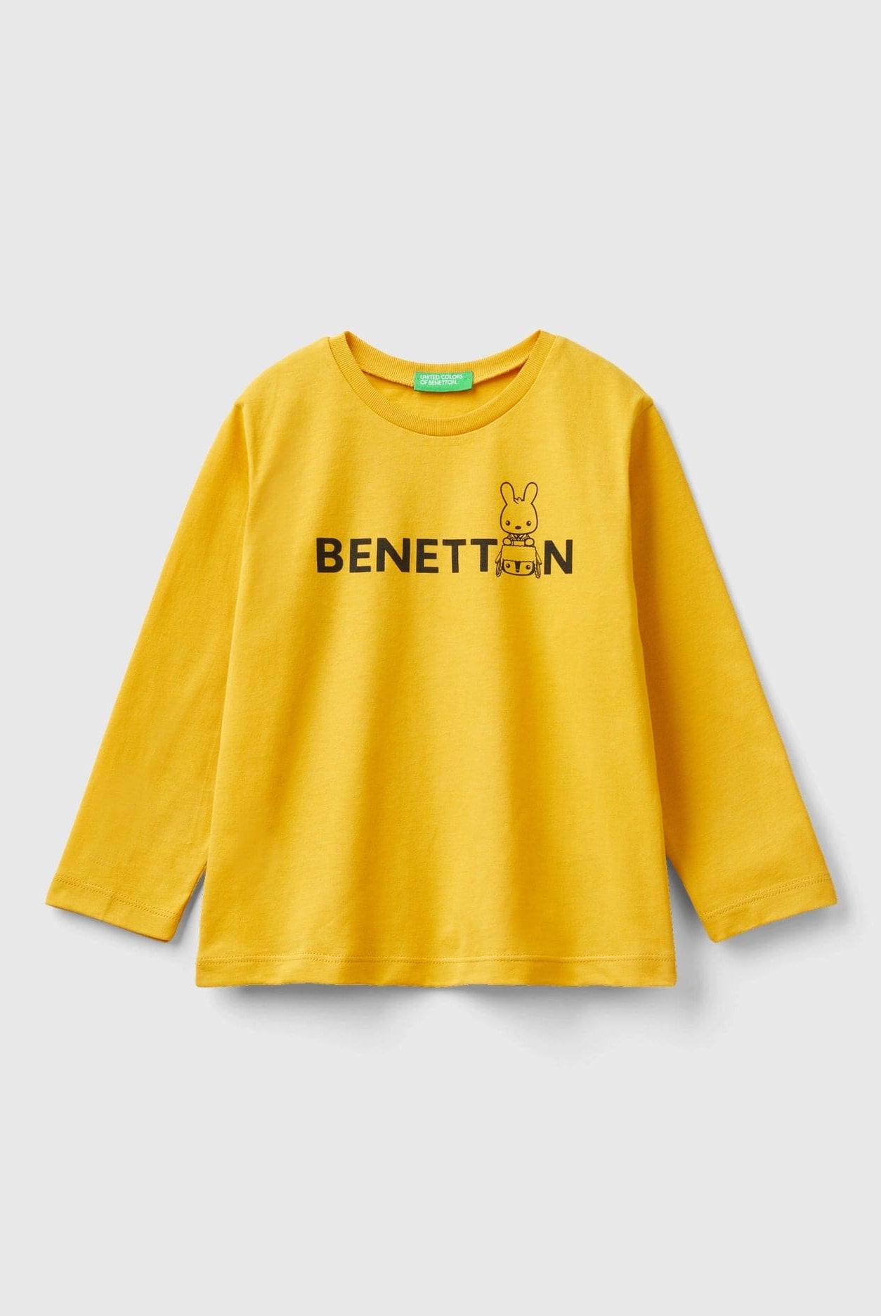 يونايتد كولورز اوف بينيتون تيشيرت بياقة دائرية من القطن العضوي الدافئ أطفالي