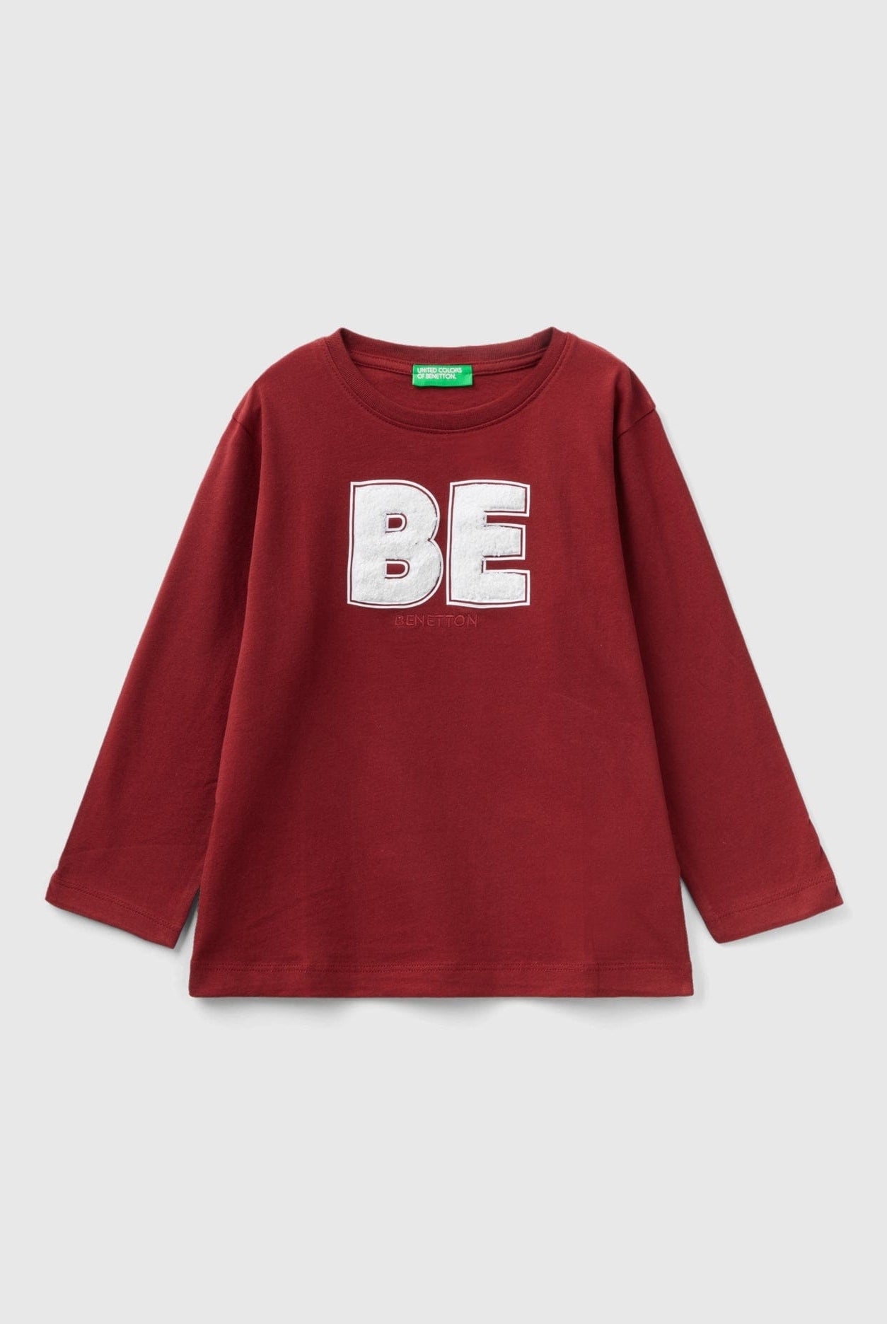 يونايتد كولورز اوف بينيتون تي شيرت بتطريز أمامي كم طويل أطفالي