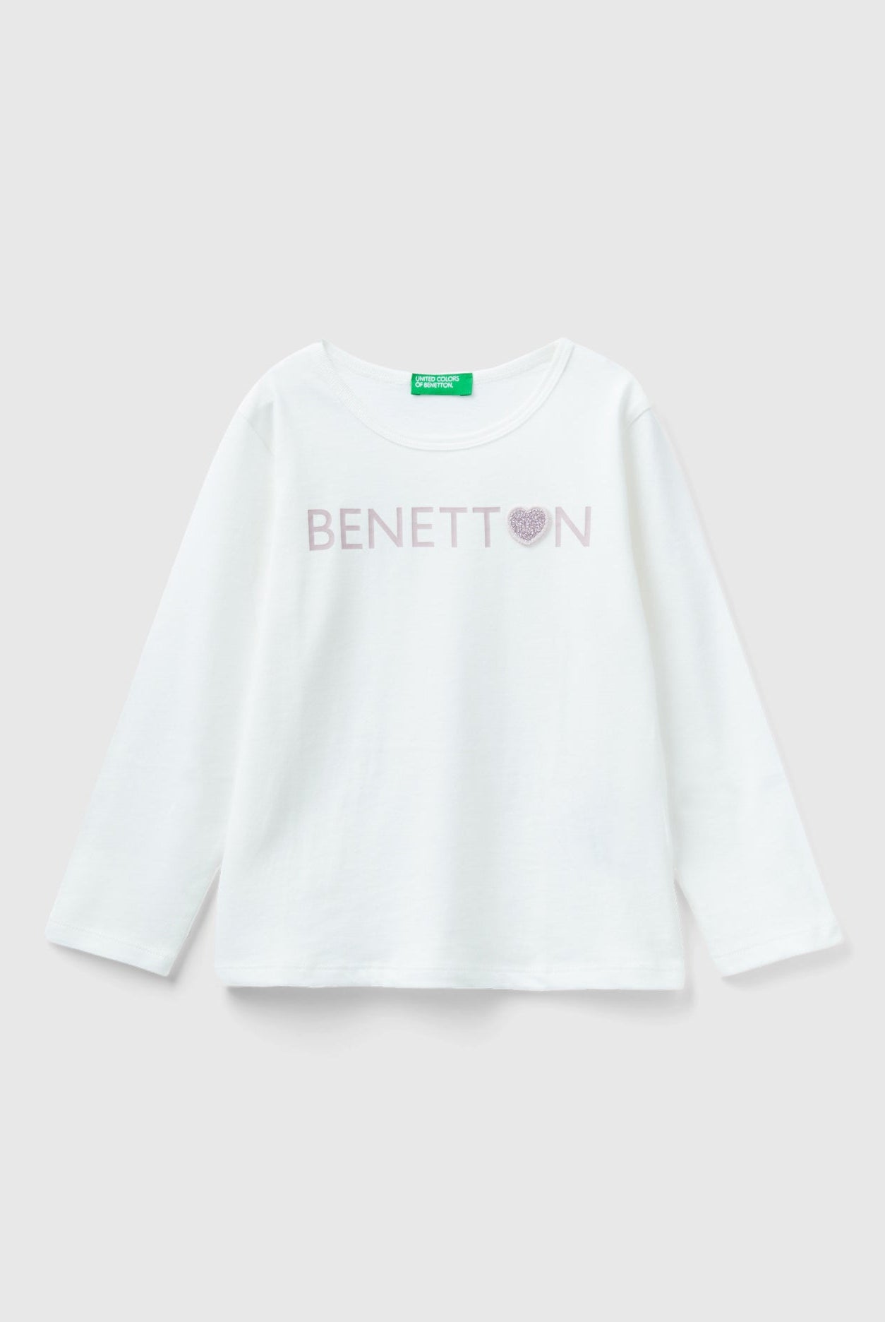 يونايتد كولورز اوف بينيتون تي شيرت بناتي قطن عضوي بطباعة لامعة