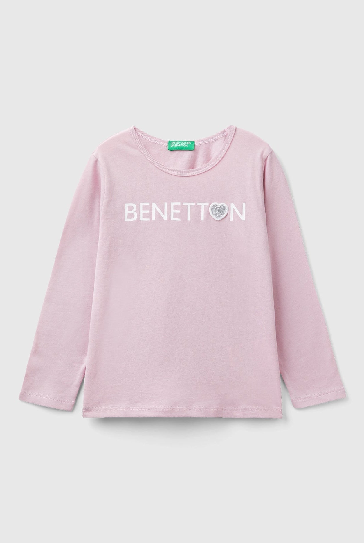 يونايتد كولورز اوف بينيتون تي شيرت بناتي قطن عضوي بطباعة لامعة