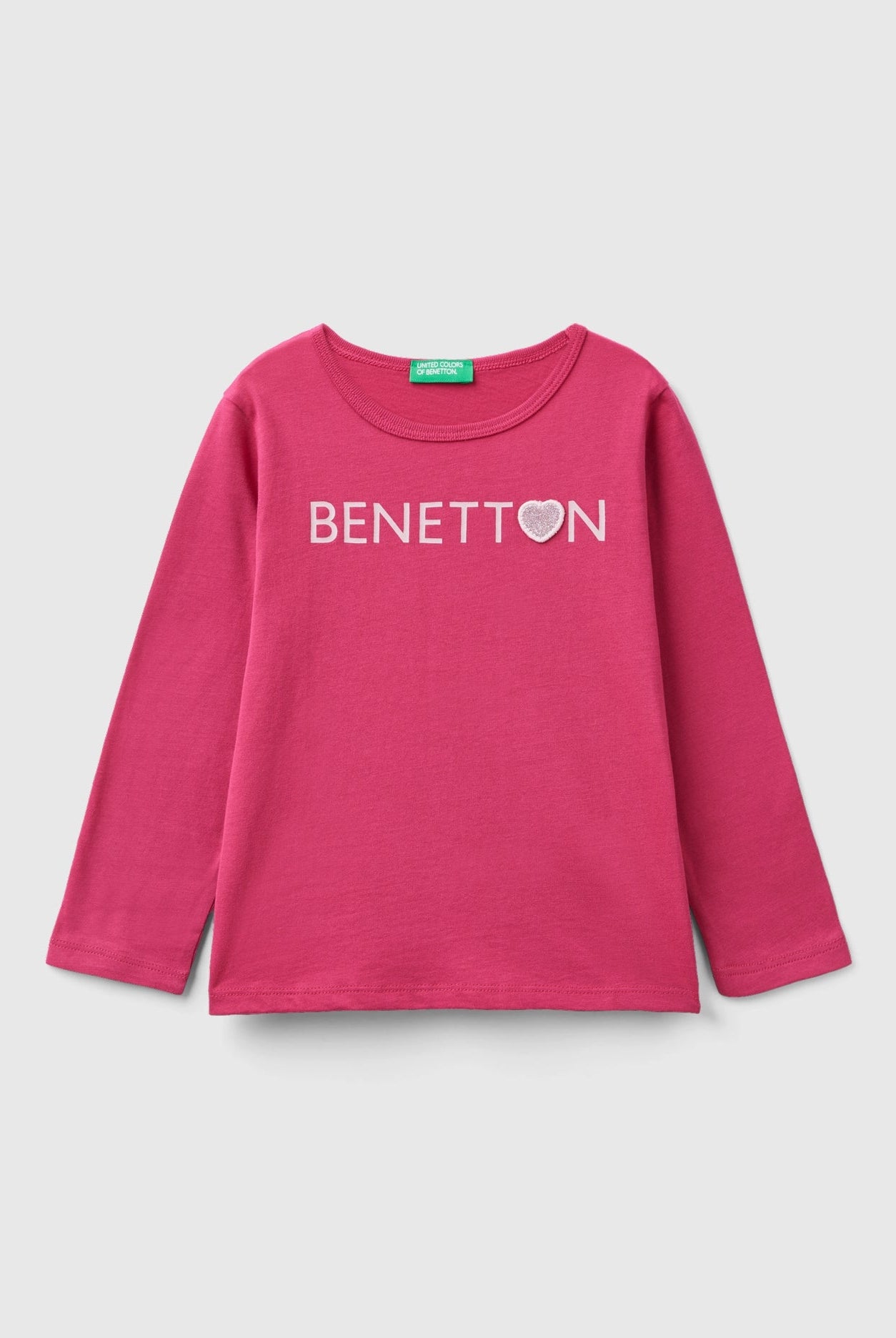 يونايتد كولورز اوف بينيتون تي شيرت بناتي قطن عضوي بطباعة لامعة